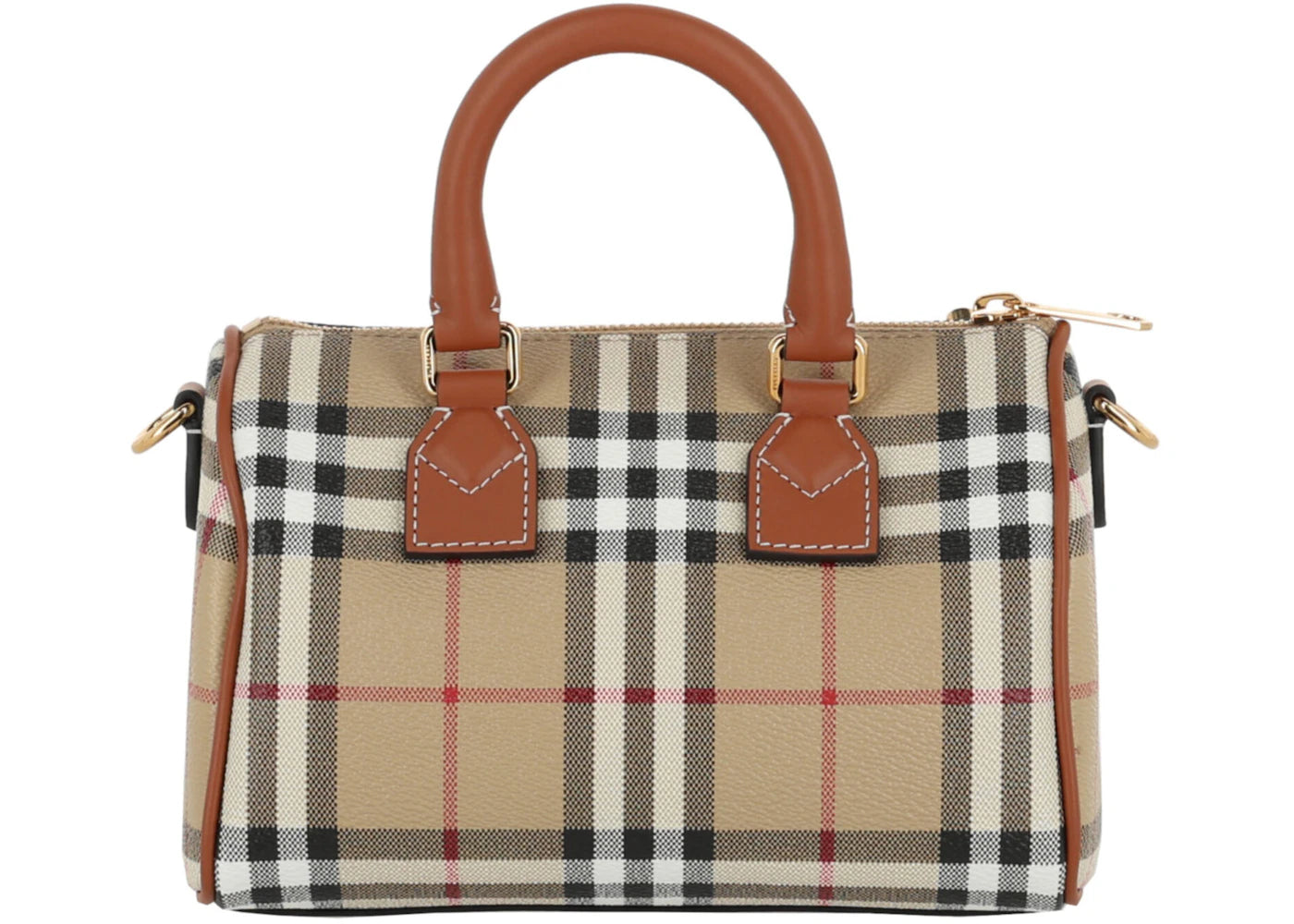 Burberry Mini Check Bowling Bag Brown