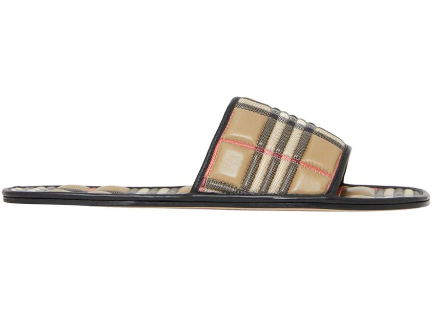 Burberry Quilted Leather Flat Slide Vintage Check (Women'S)