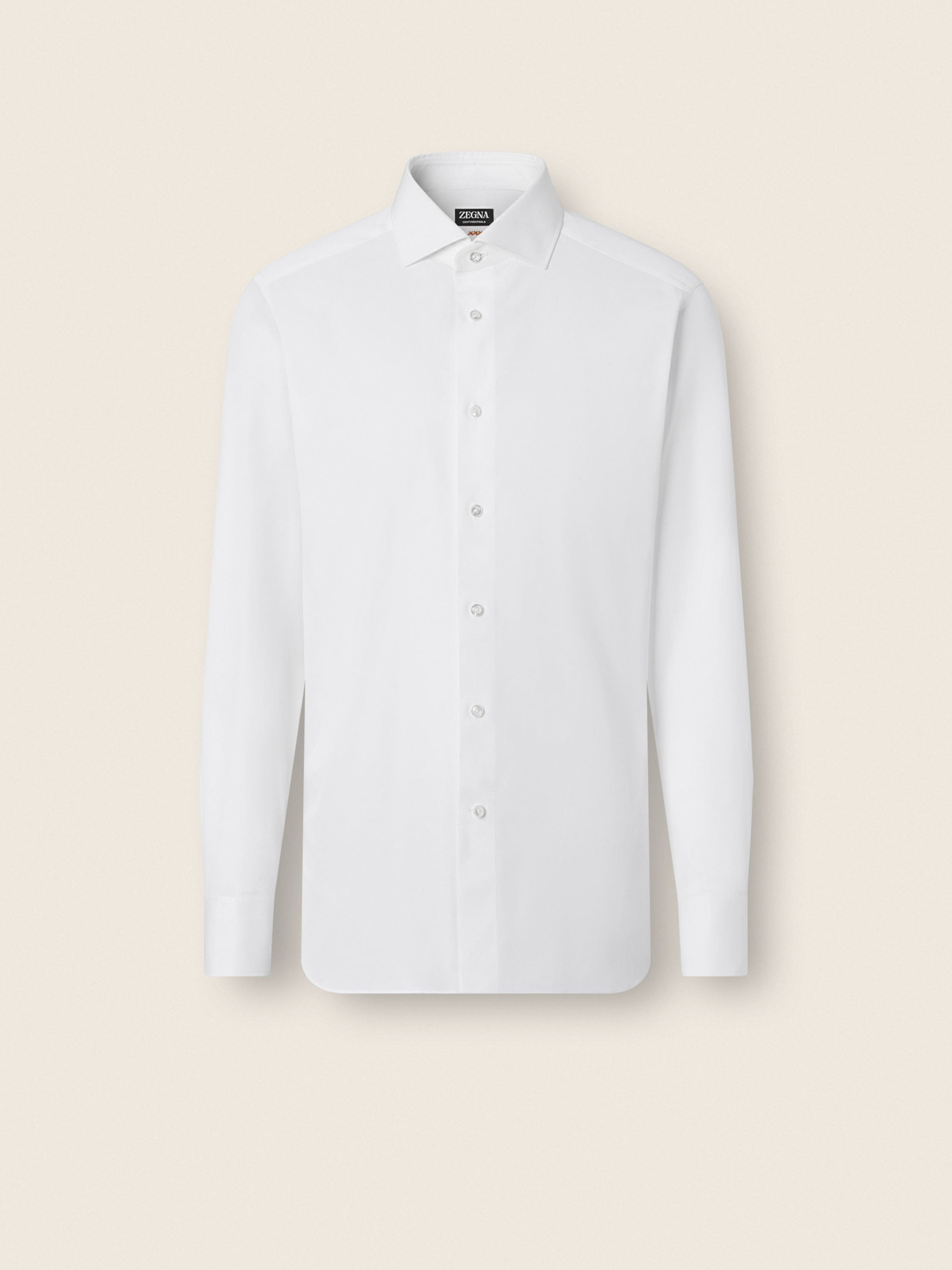 Zegna White Micro-Striped Centoventimila Cotton Shirt