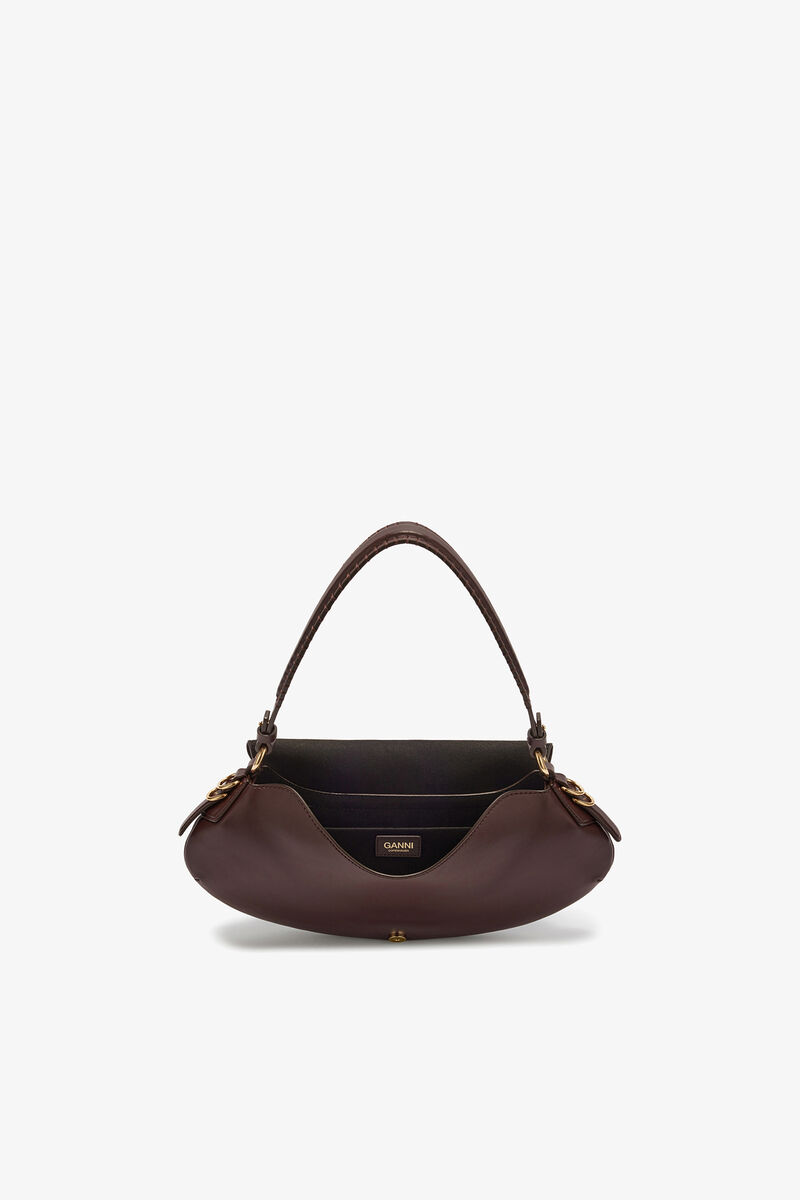 Ganni Chicory Coffee B-Kat Bag In Brown