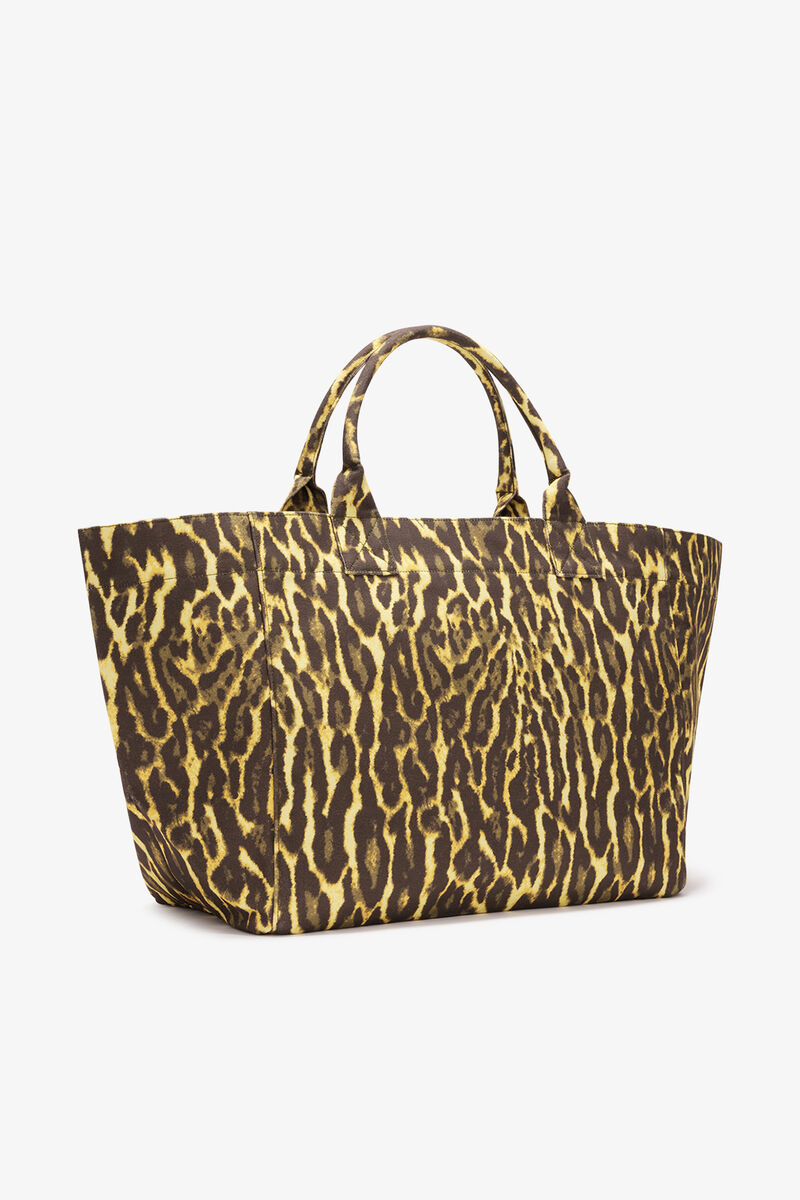 Ganni Lemon Grass Tote Xxl In Gradient Leopard