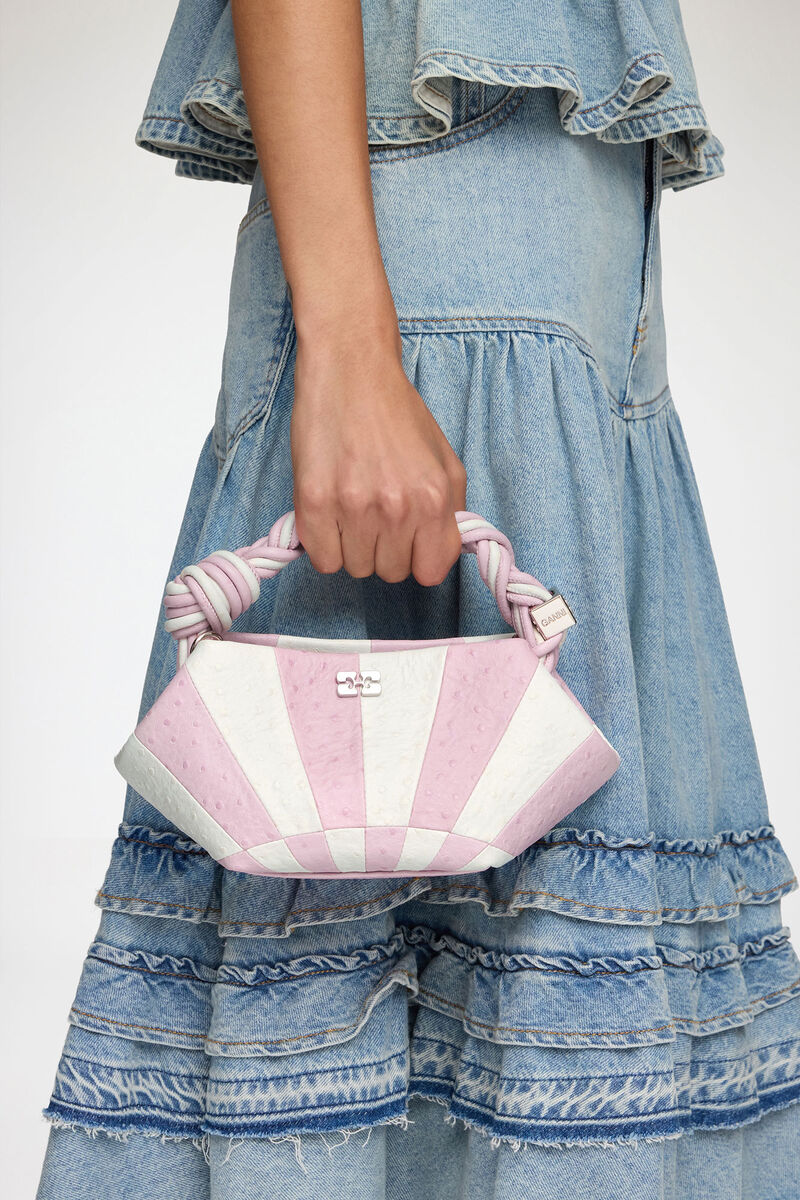 Ganni Lilac Snow Mini Bou Bag In Pink Circus