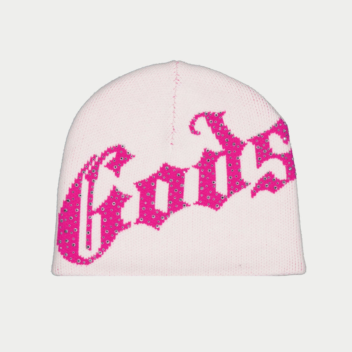 Godspeed Og Logo Studded Beanie (Pink / White)