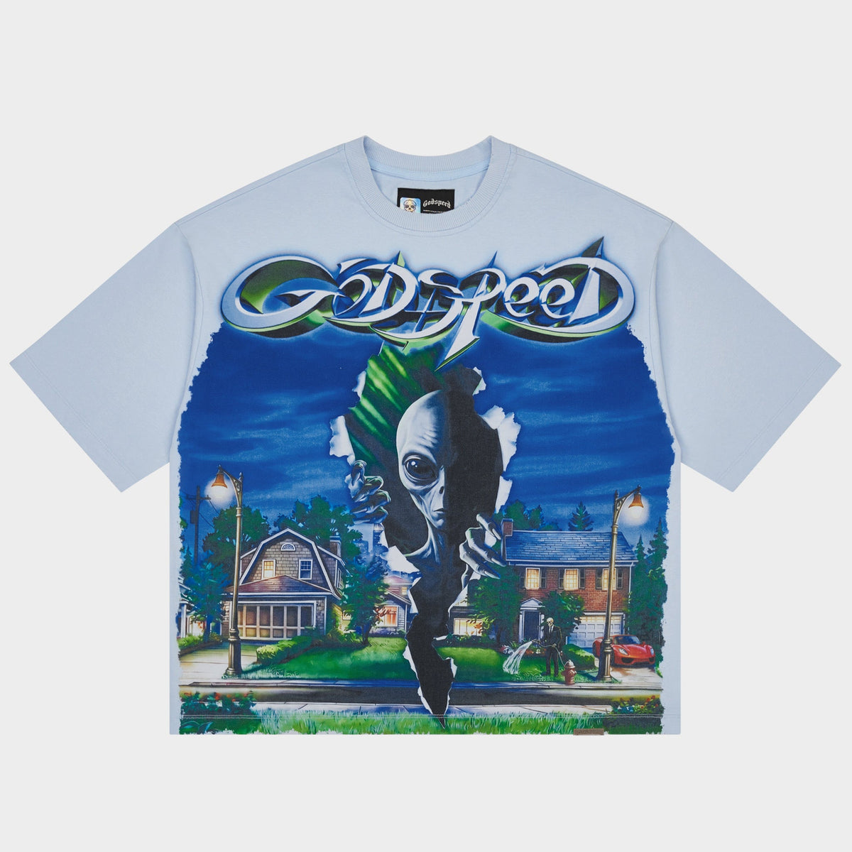 Godspeed Neighborhood Watch Tshirt (Ice Blue)