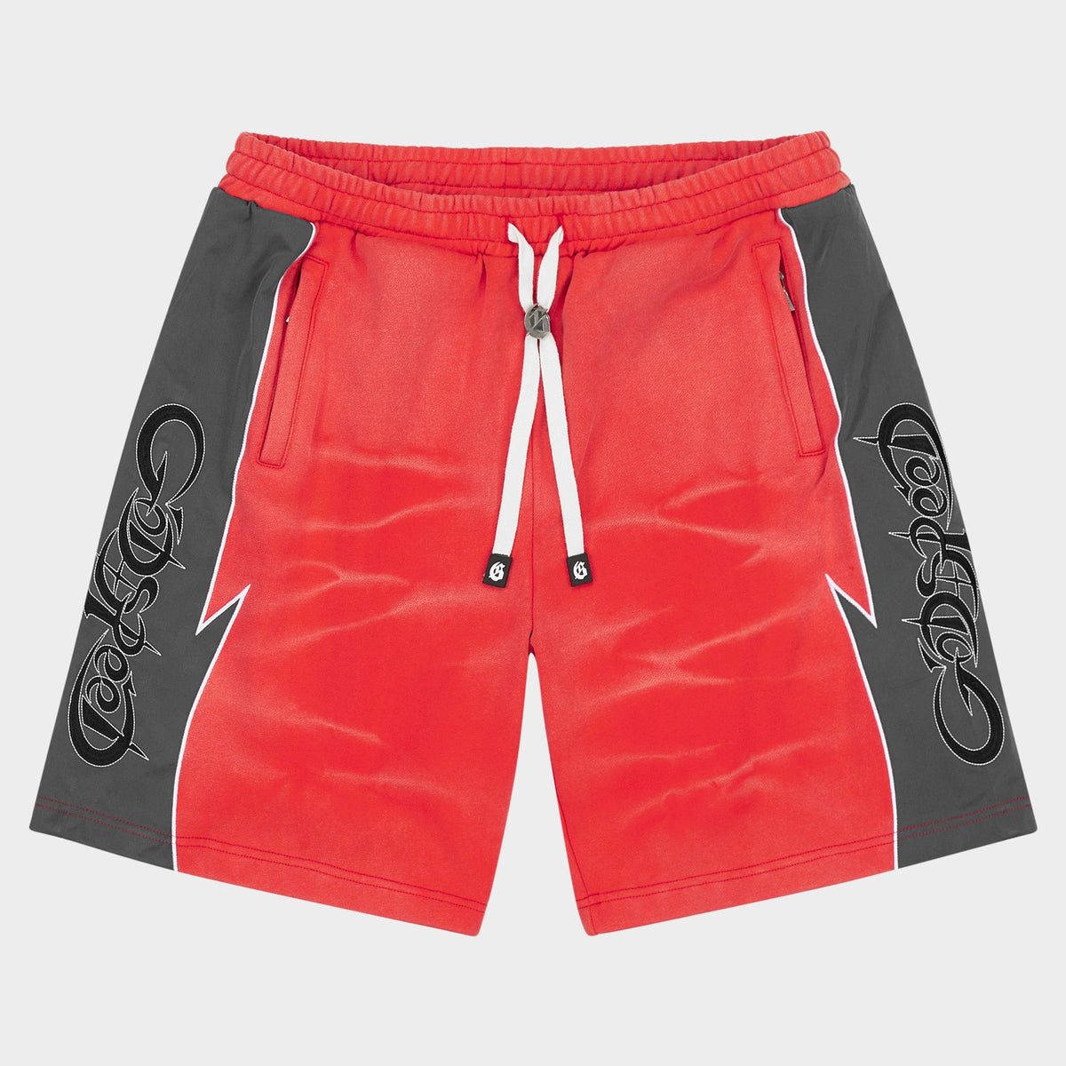 Godspeed Halftime Shorts V2 (Red Acid Wash)
