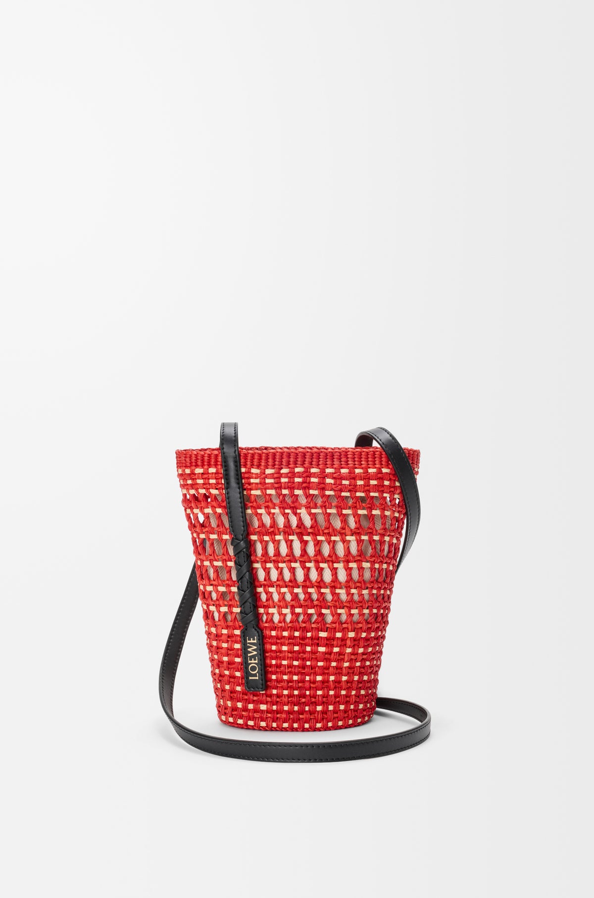 Loewe Braid pocket in iraca palm and calfskin