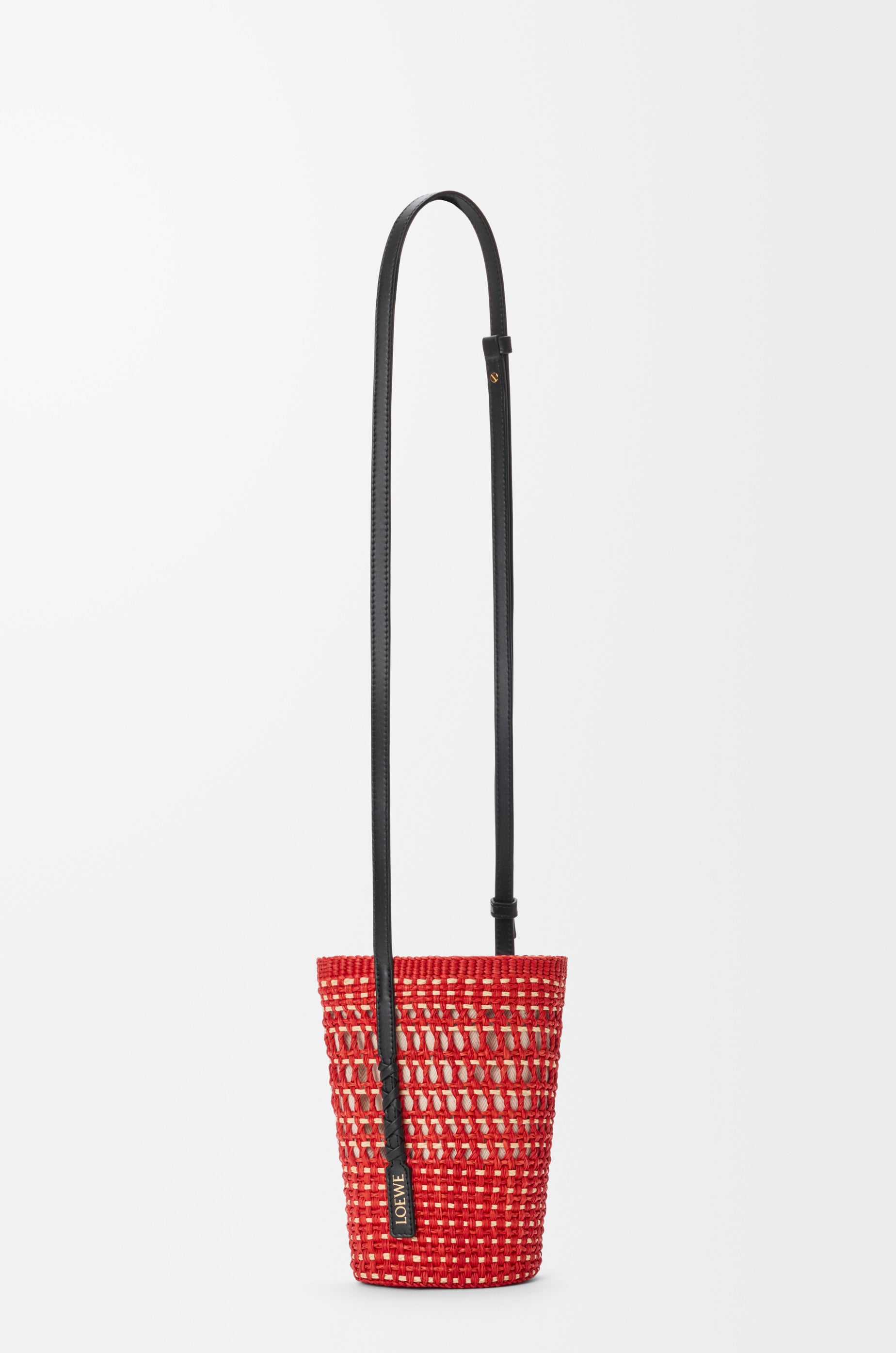 Loewe Braid pocket in iraca palm and calfskin