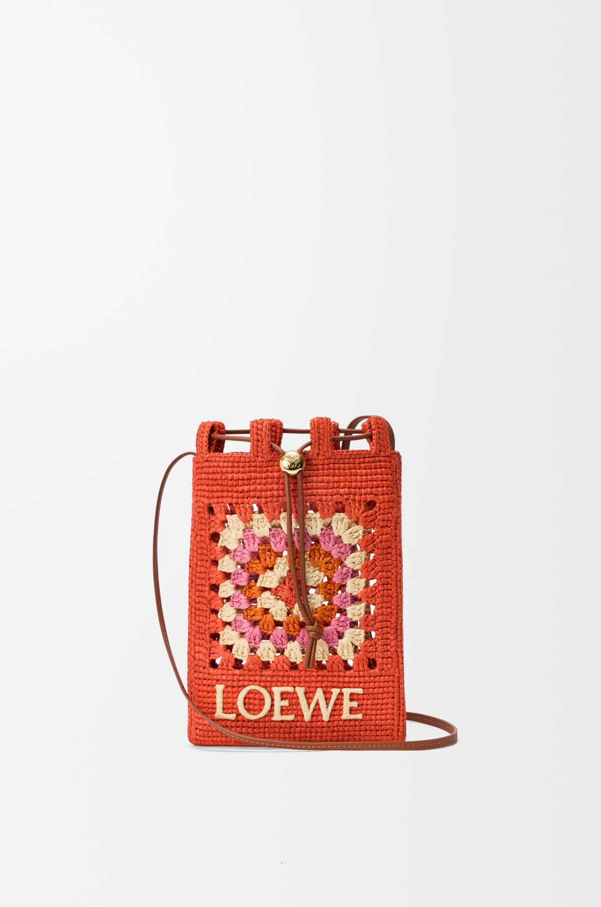 Loewe Drawstring pocket in classic calfskin and raffia