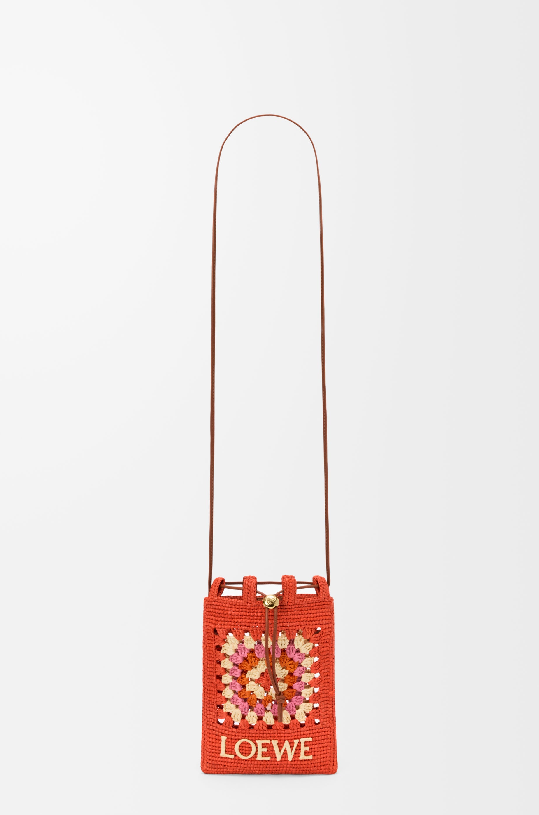 Loewe Drawstring pocket in classic calfskin and raffia