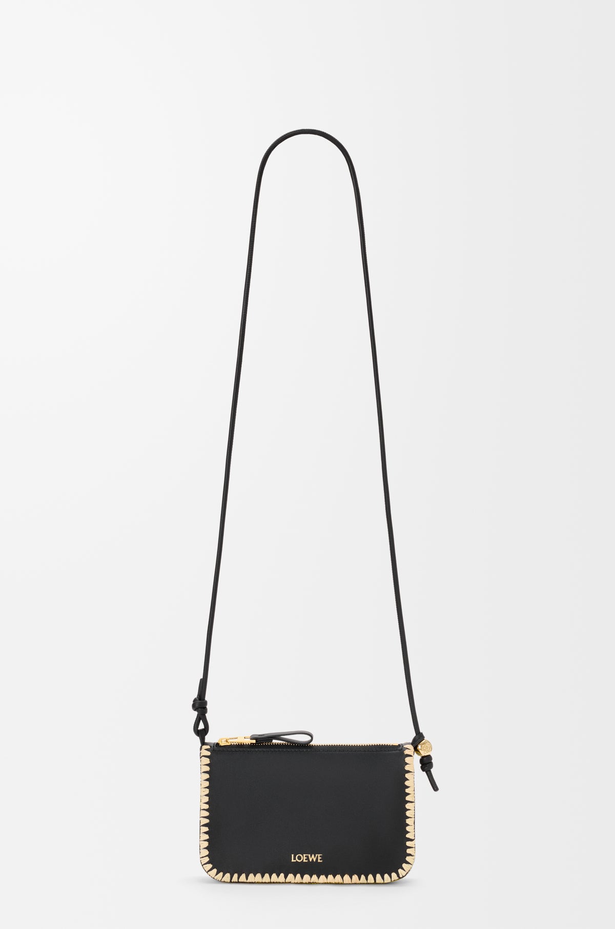 Loewe Rio pouch in classic calfskin and raffia