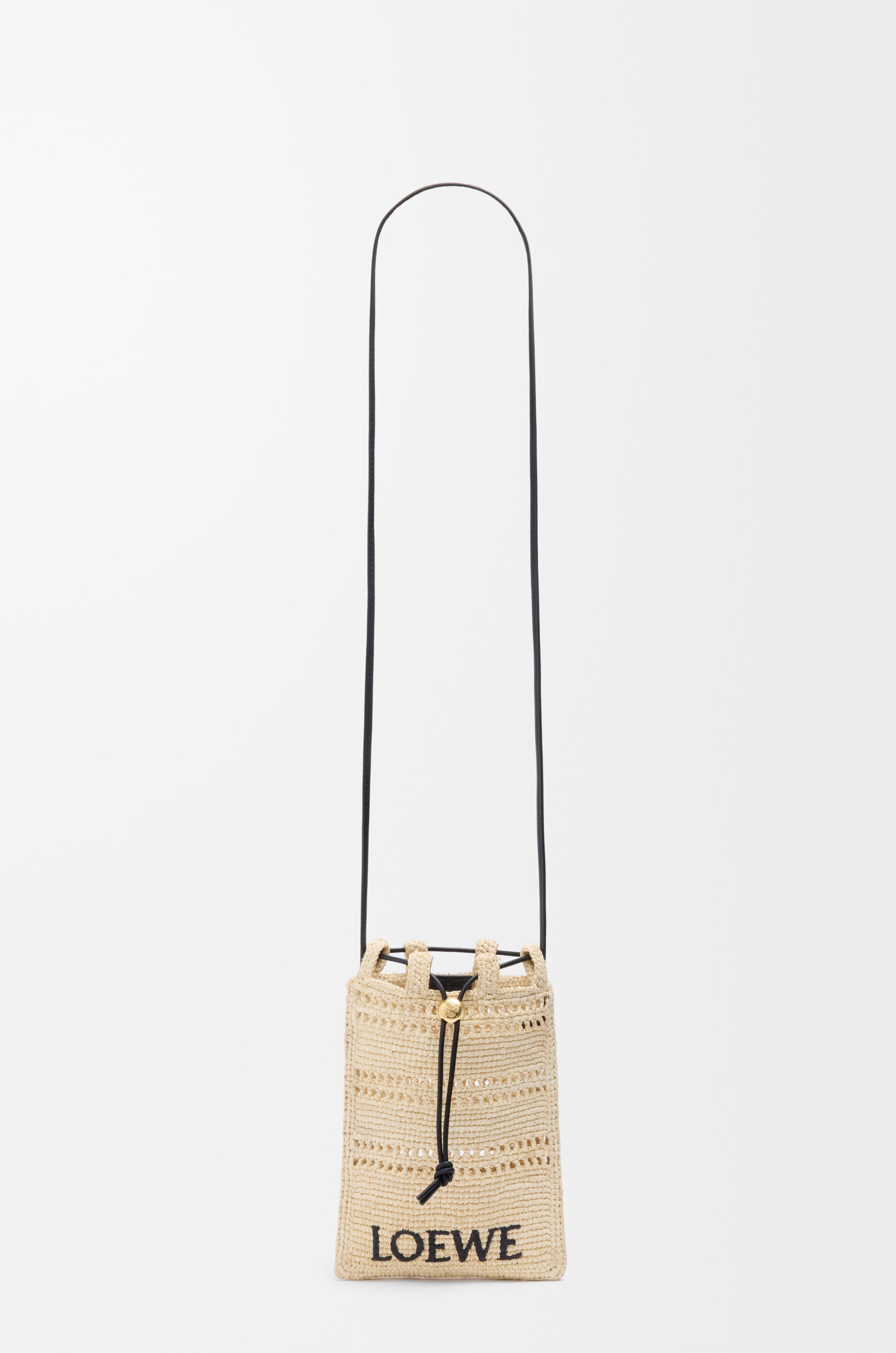 Loewe Drawstring pocket in raffia