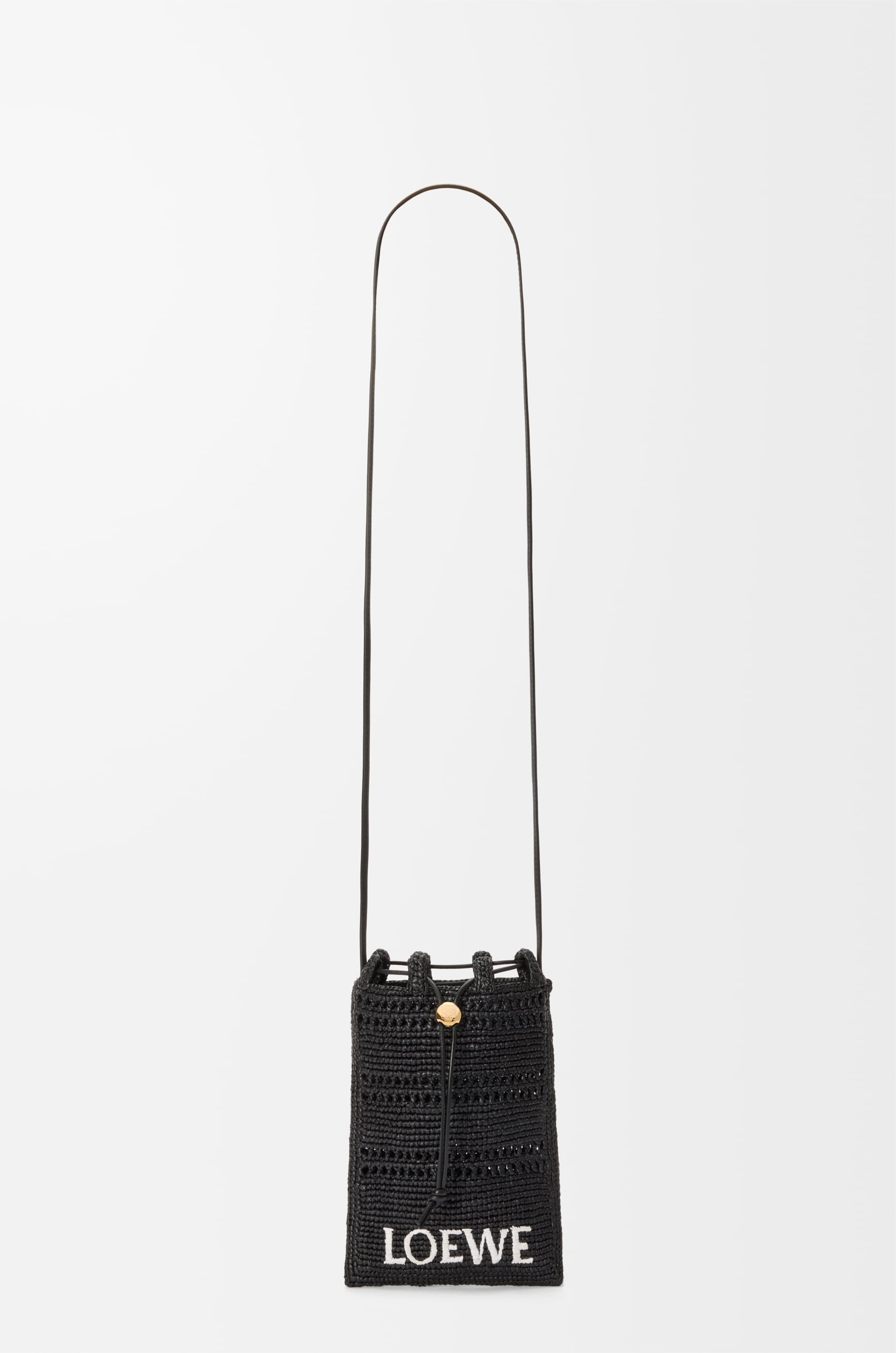 Loewe Drawstring pocket in raffia