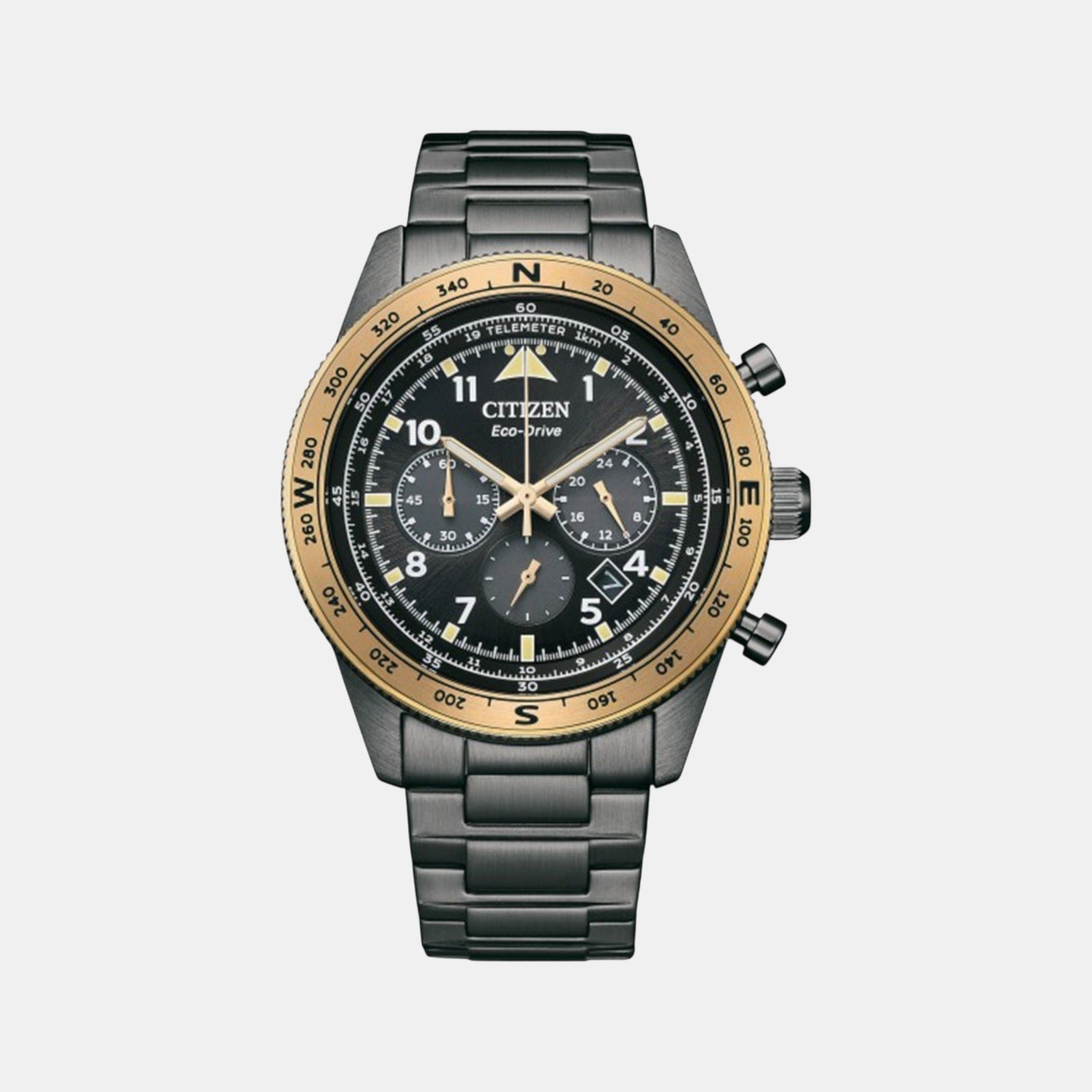 Citizen Eco-Drive Men Quartz Black Dial Chronograph Stainless Steel Ca4556-89E