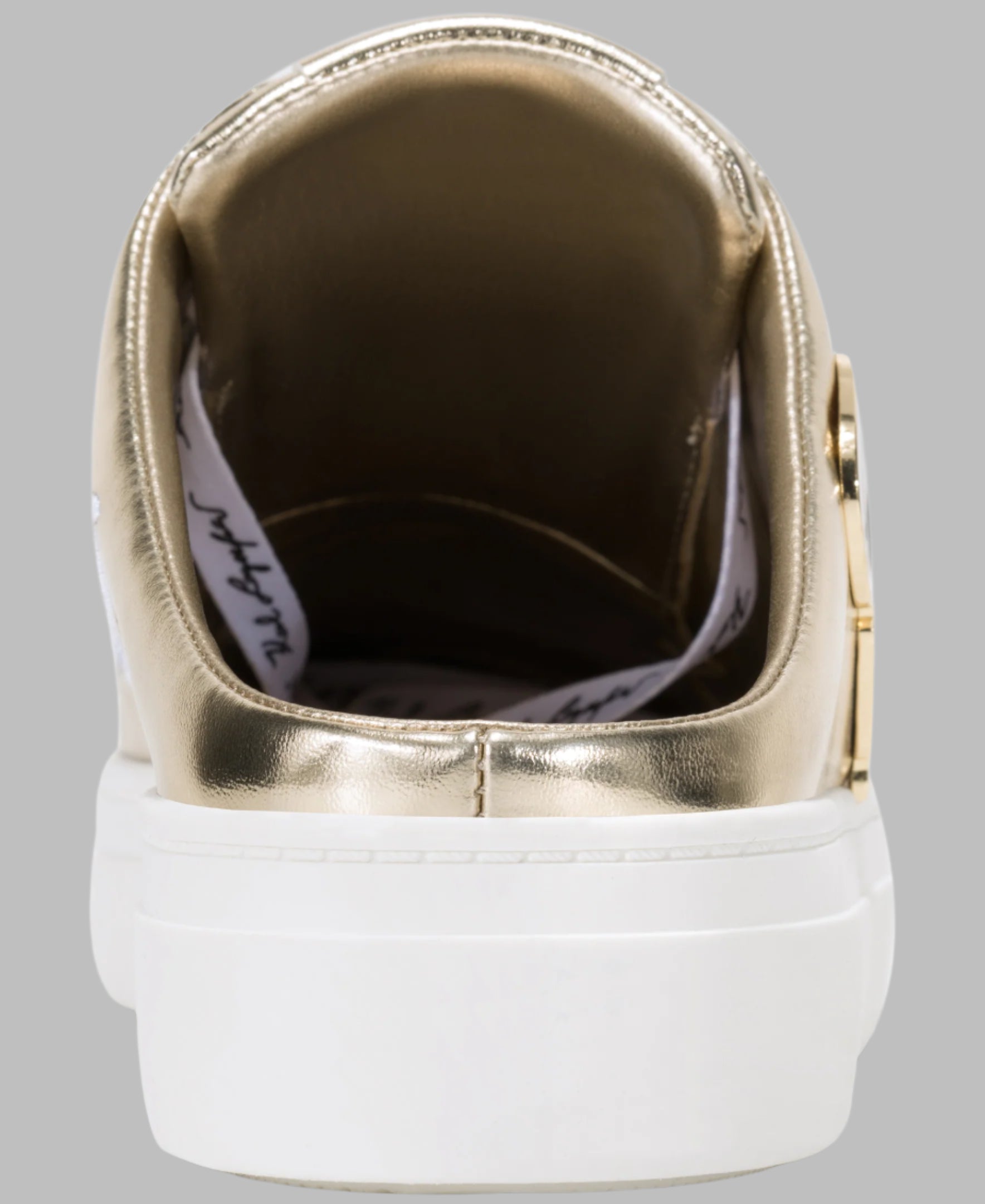 KarlLagerfeld Cambria cate pin metallic sneaker mule gold