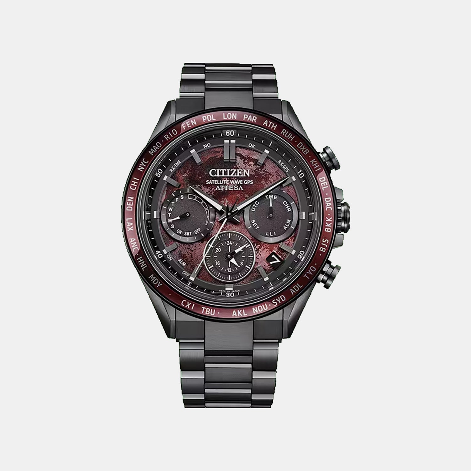 Citizen Attesa Men Quartz Multicolour Dial Chronograph Titanium Watch Cc4077-71Z