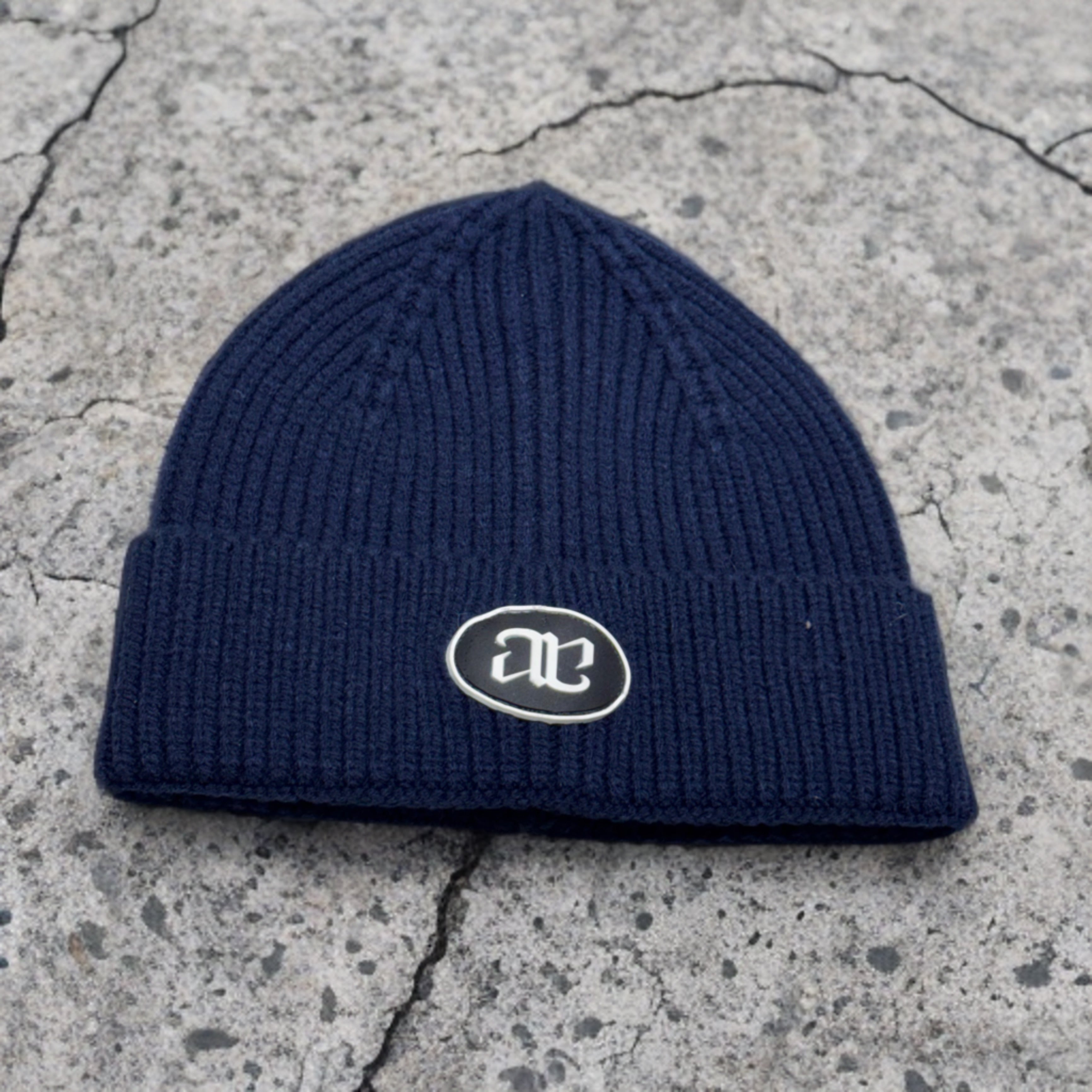 Navy Ribbed Beanie