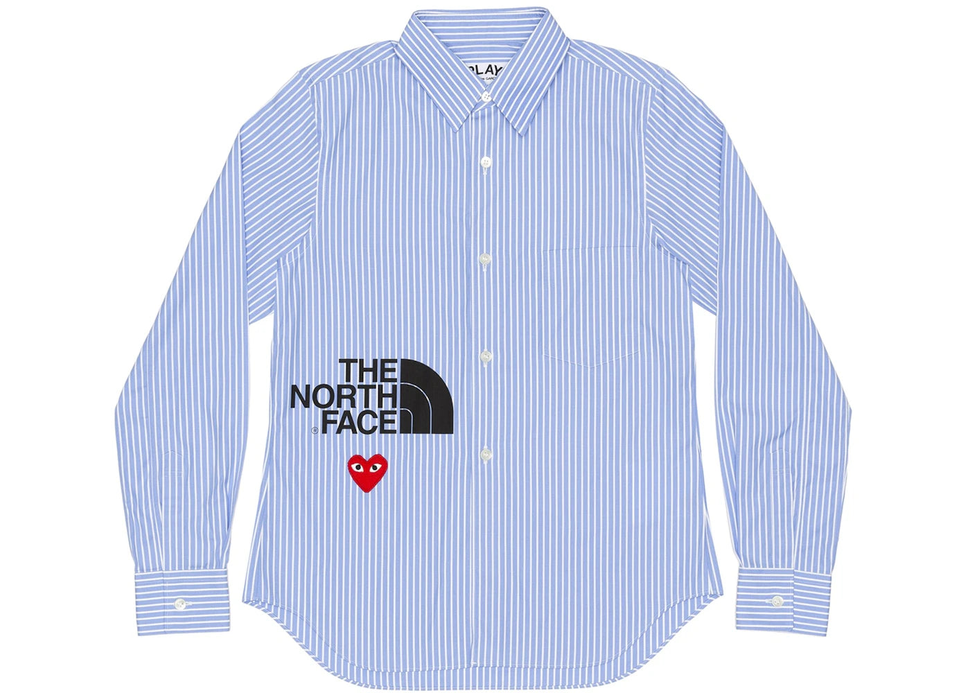 cdg x the north face blouse stripe