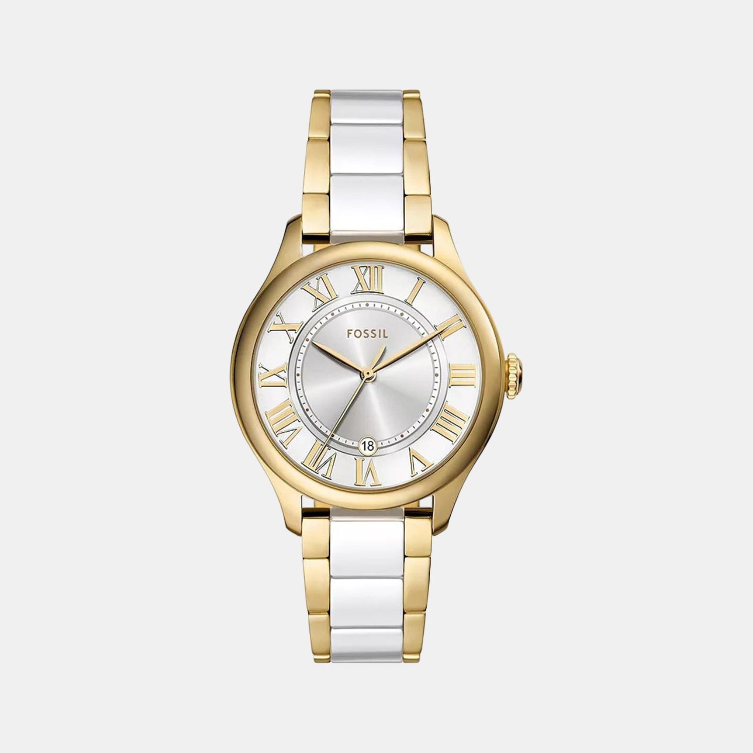 Fossil Gilmore Women Quartz White Dial Analog Ceramic Watch Ce1131