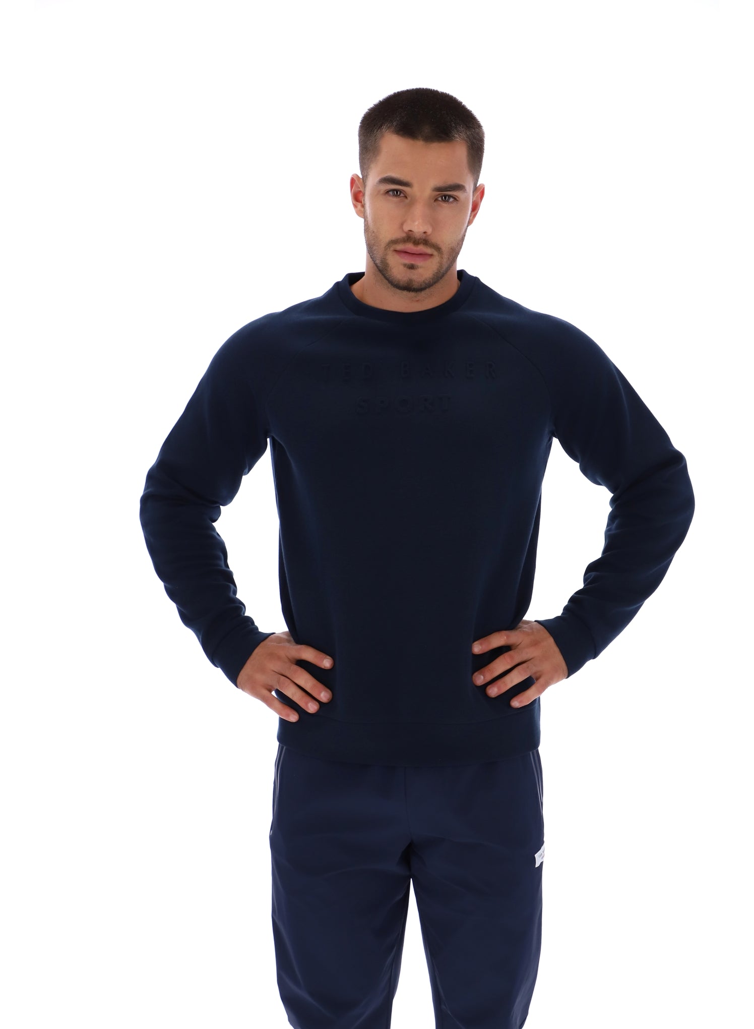 Ted Baker Craig Embossed Logo Crew Neck Training Sweatshirt