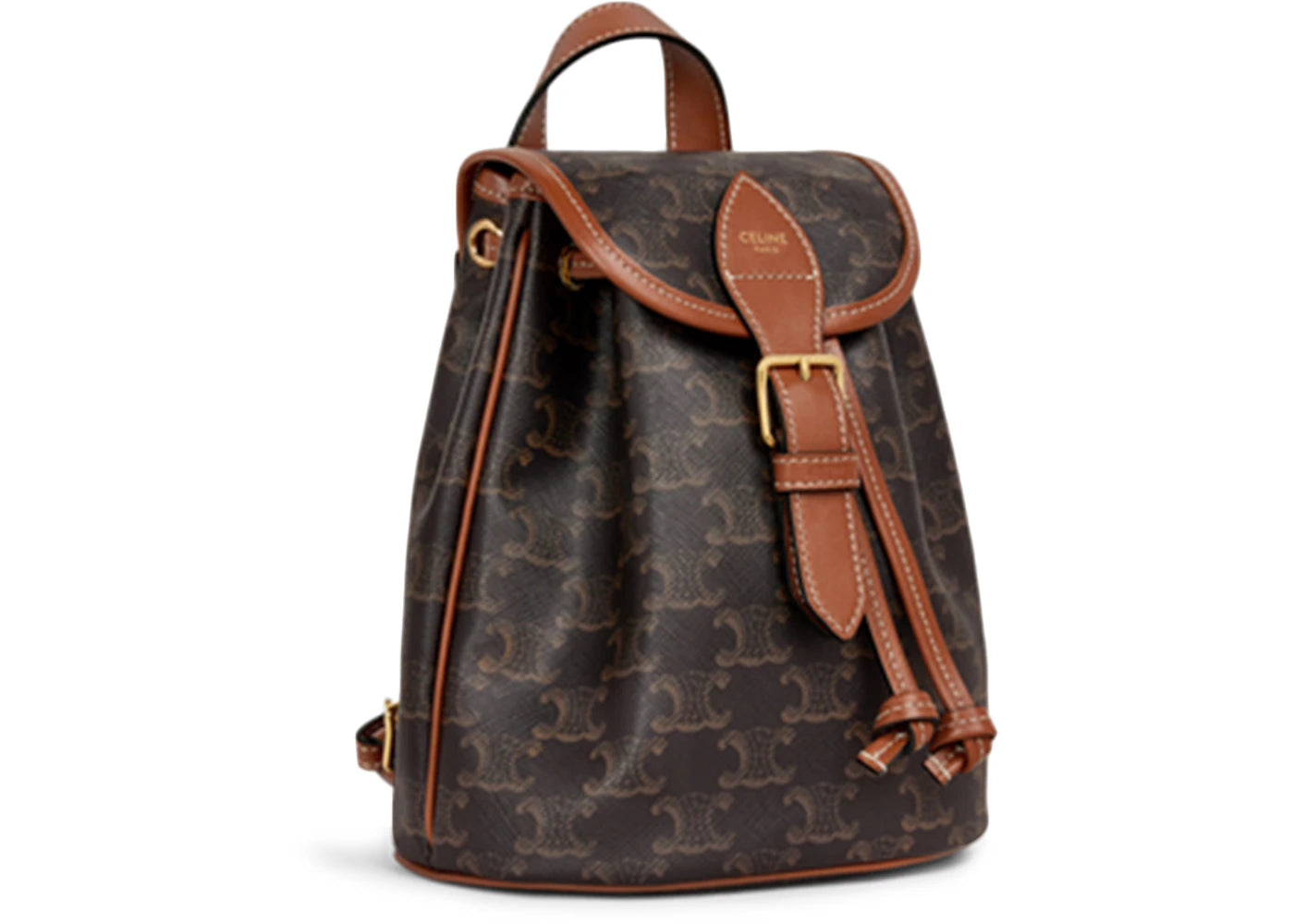 Celine Backpack Folco Mini Triomphe Tan