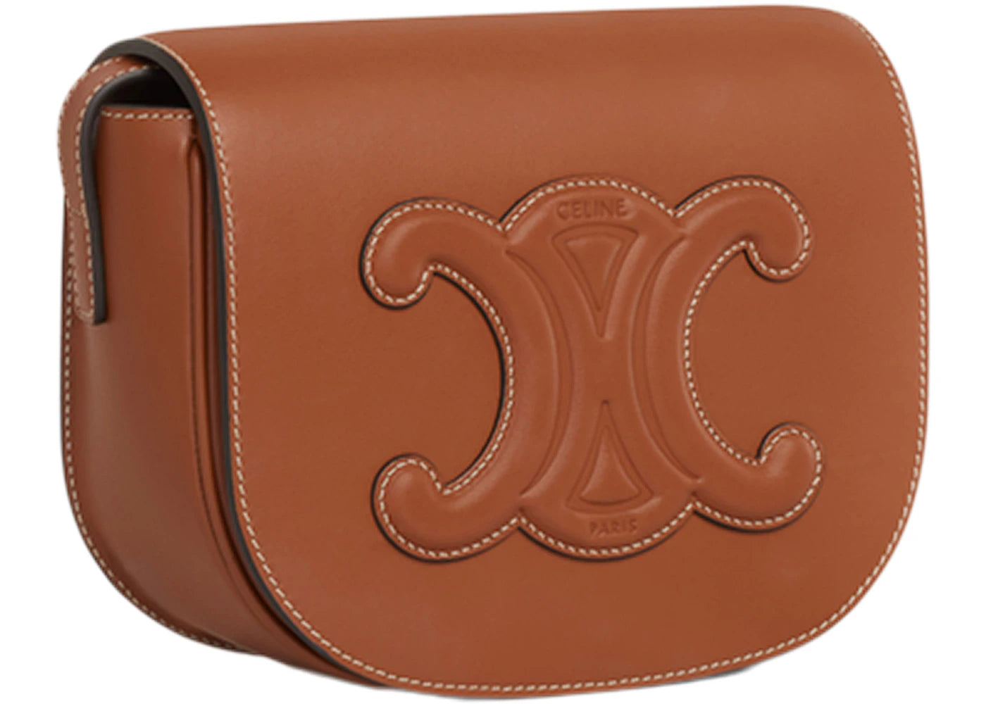 Celine Folco Bag Triomphe Embroidery Tan