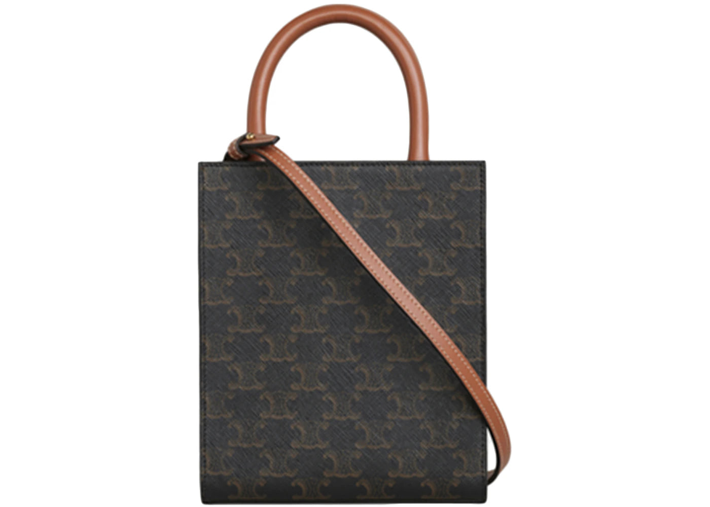 Celine Vertical Mini Tote Triomphe Canvas Tan