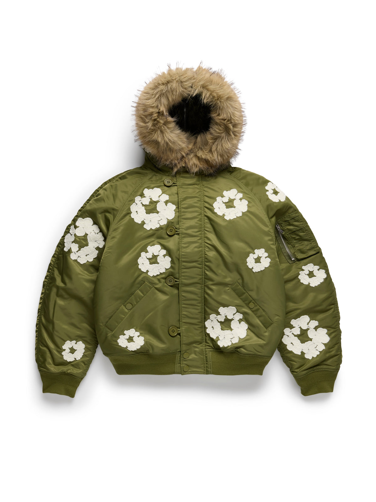 Denim Tears Cotton Wreath Chainstitch N-2B Flight Jacket Military Green