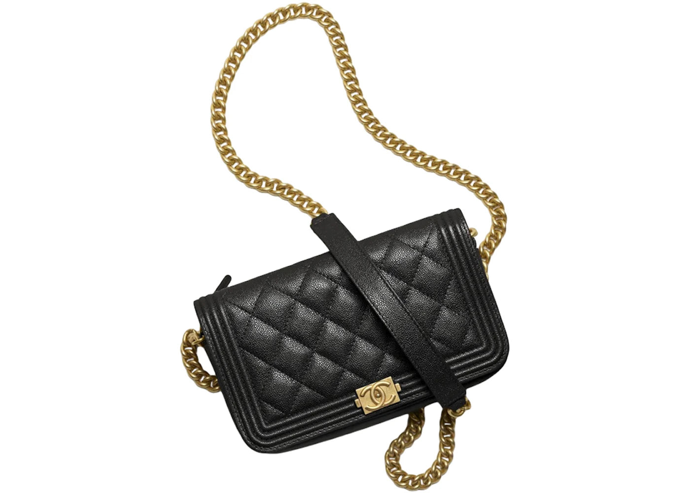 Chanel Boy Chanel Flap Phone Holder With Chain Black (Ap3013-B09142-94305)
