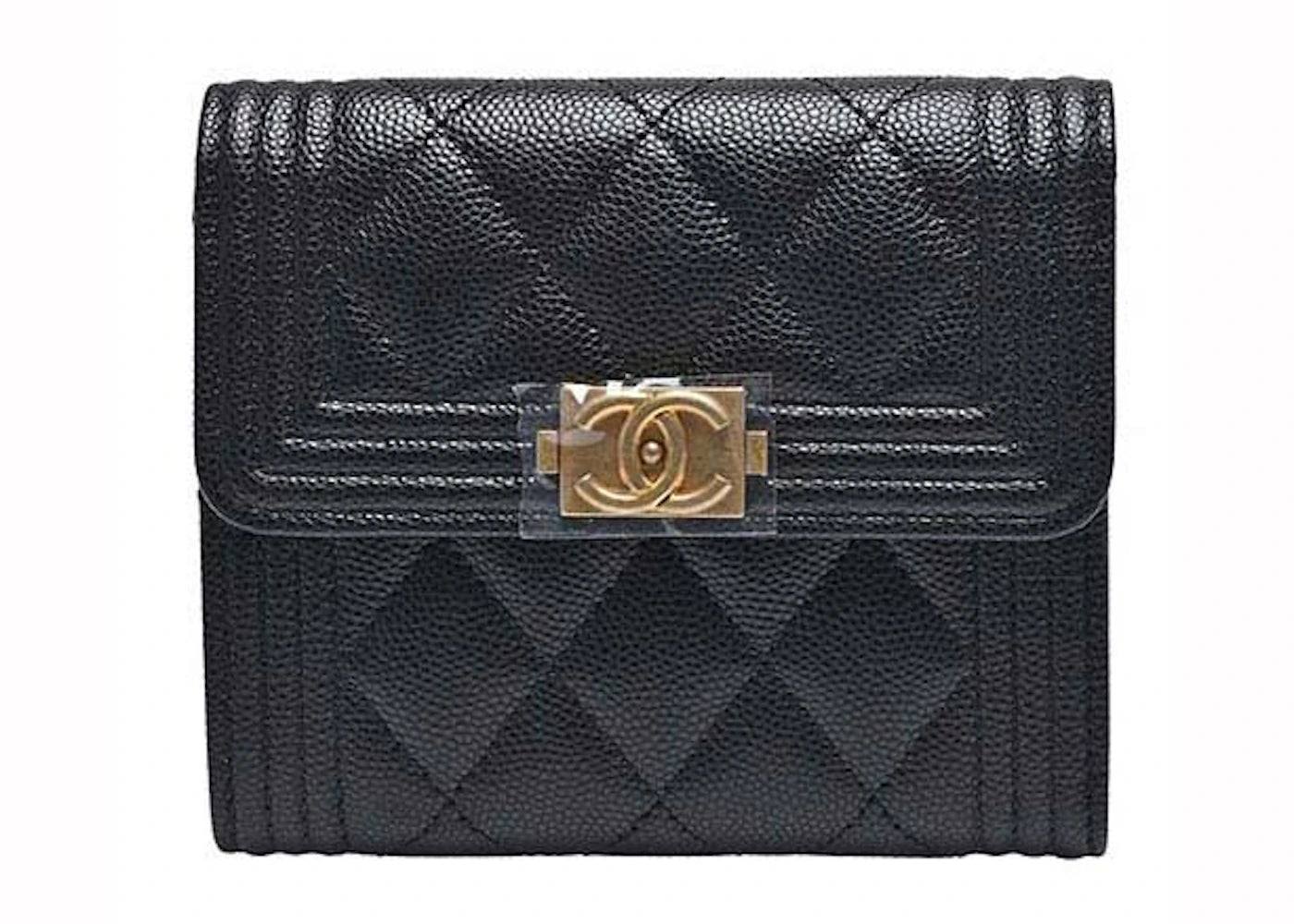 Chanel Boy Small Flap Wallet Black (A80734)