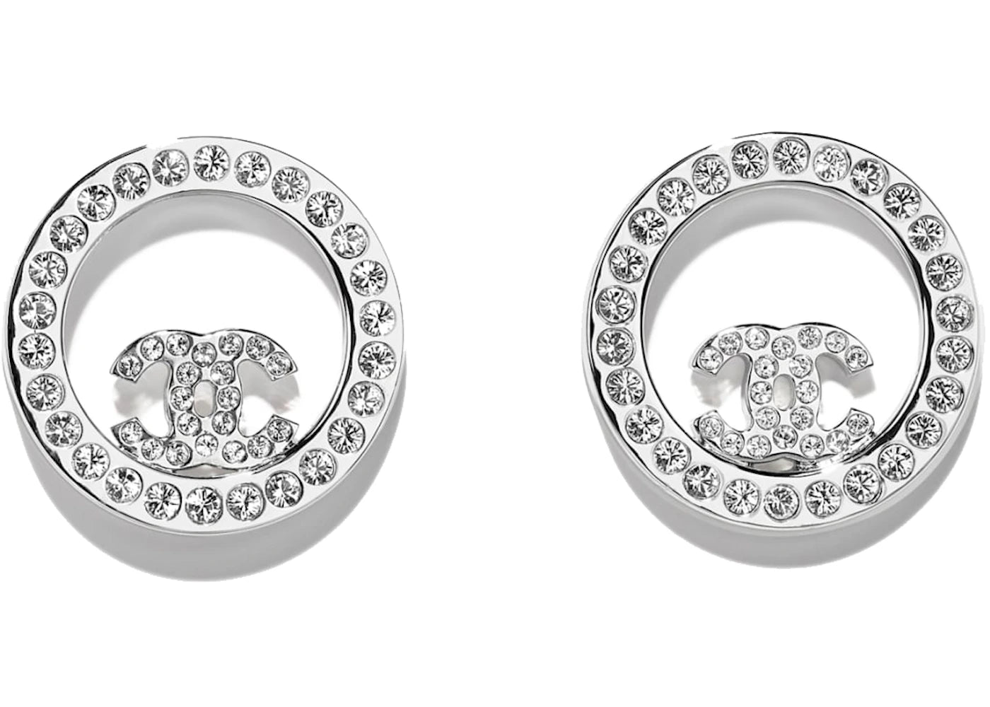 Chanel Classic Earrings Silver/Crystal