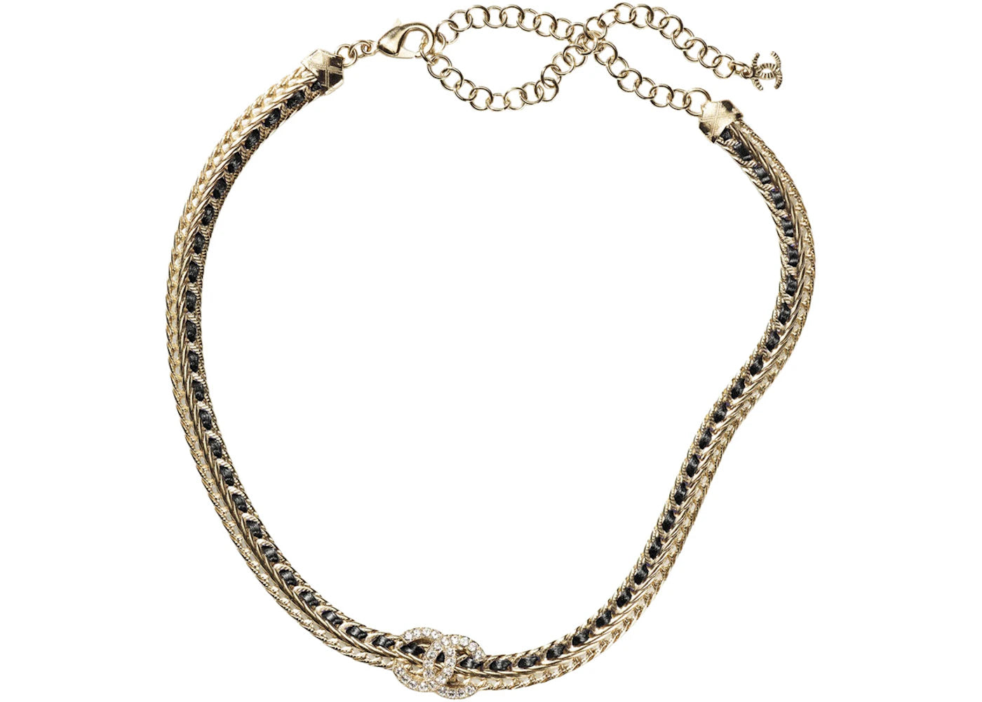 Chanel Gold Necklace Ab8307 Gold/Black