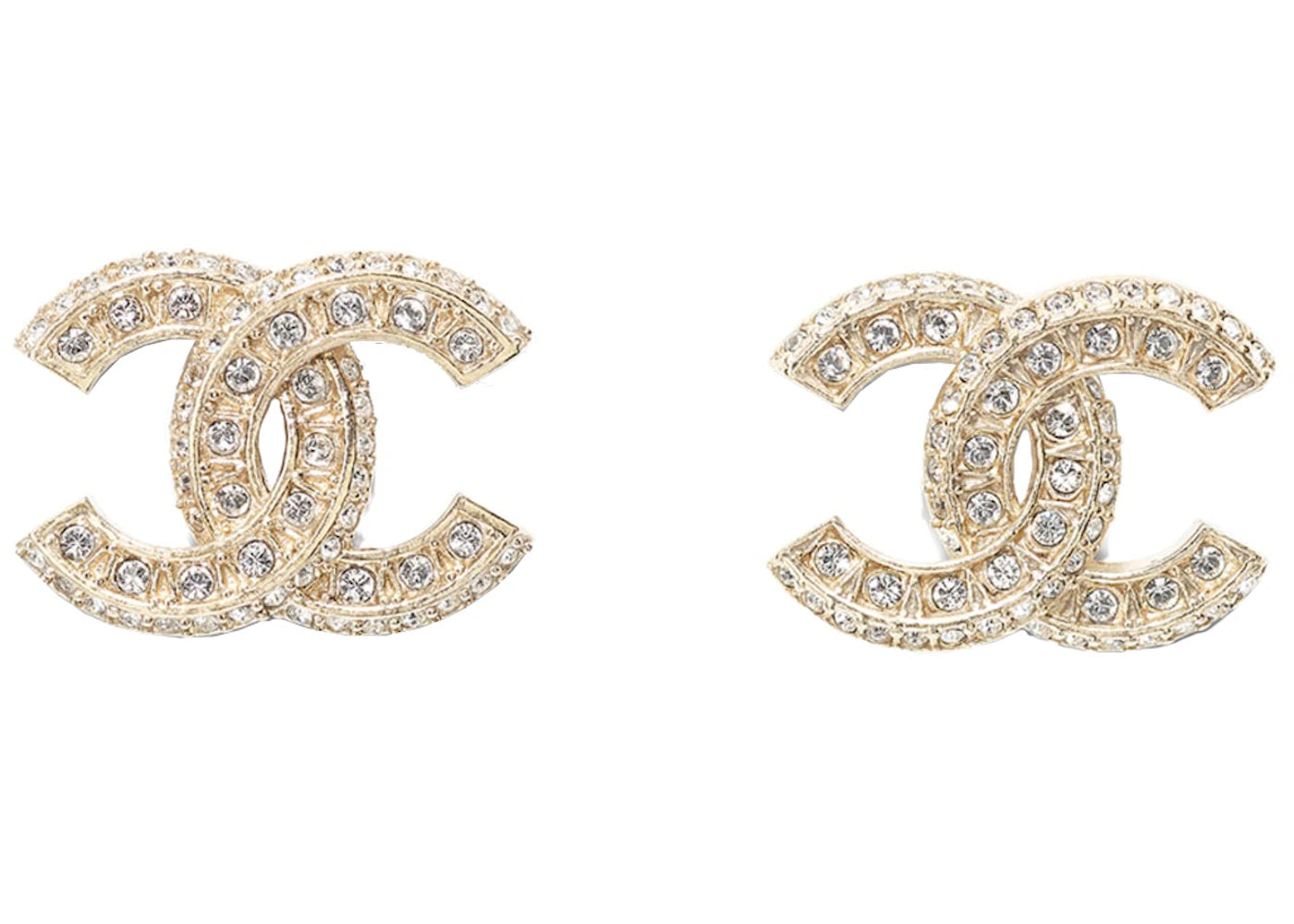 Chanel Metal And Strass Earrings Resin Gold