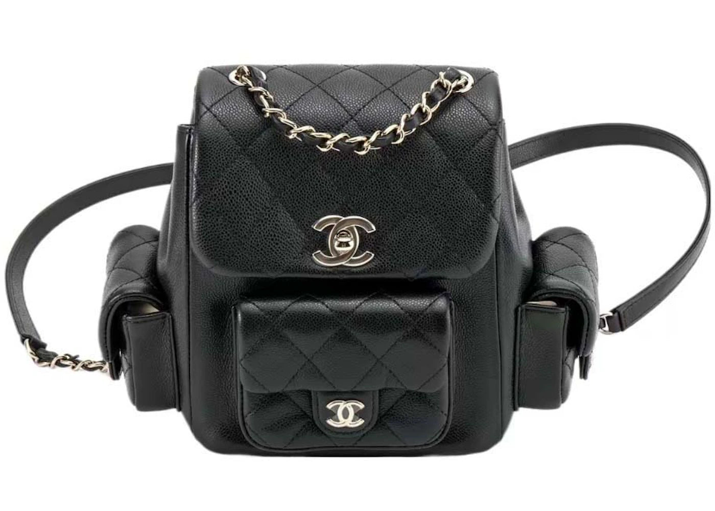 Chanel Small Duma 23K Grained Calfskin Backpack Black (As4399)