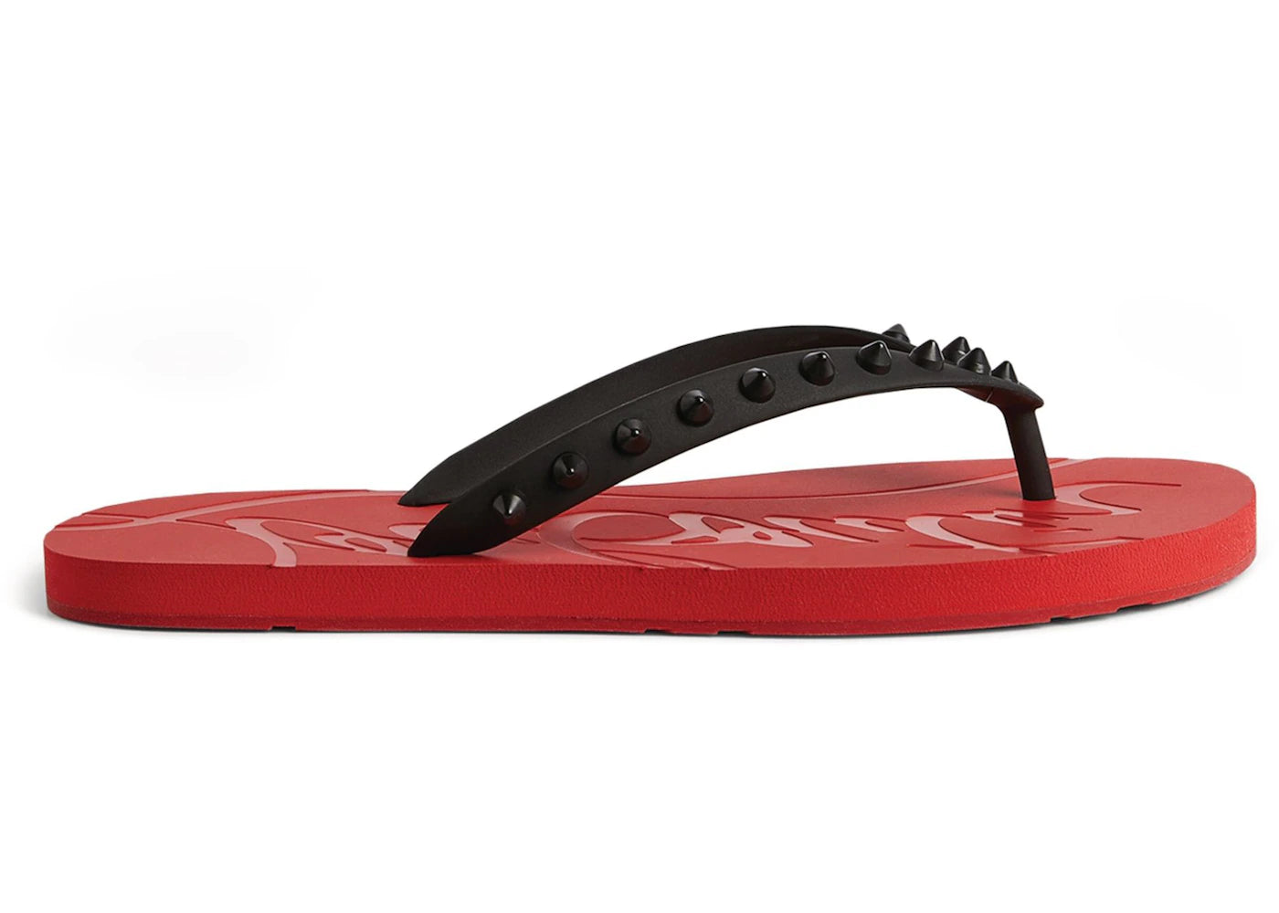 Christian Louboutin Loubi Flip Slide Red Black