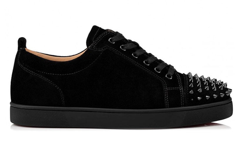 Christian Louboutin Louis Junior Spikes Veau Velours Sneaker Black EU 39