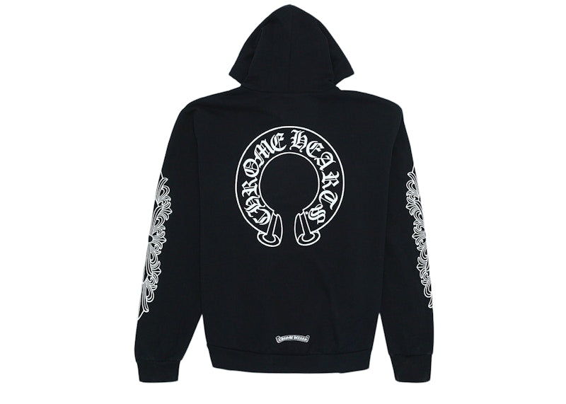 【Chrome Hearts】Horse Shoe Floral Hoodie★フーディ★Black Chrome Hearts Horse Shoe Floral Hoodie Black – Kicks Machine
