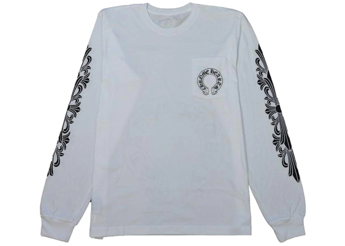 chrome hearts horse shoe l/s t-shirt white