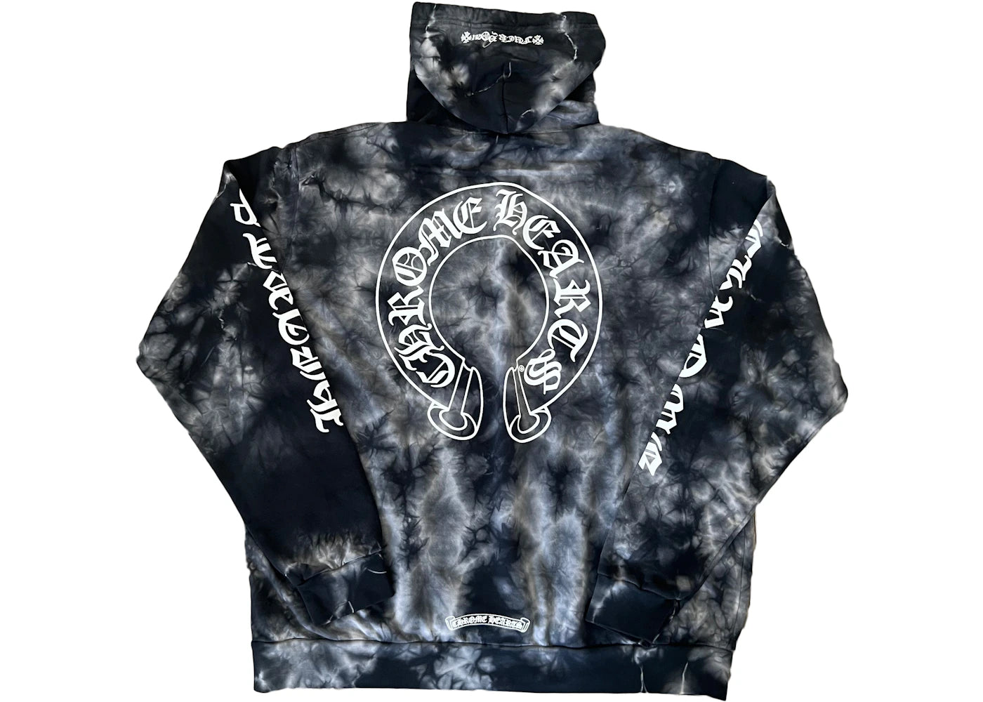 chrome hearts horseshoe hoodie black tie dye