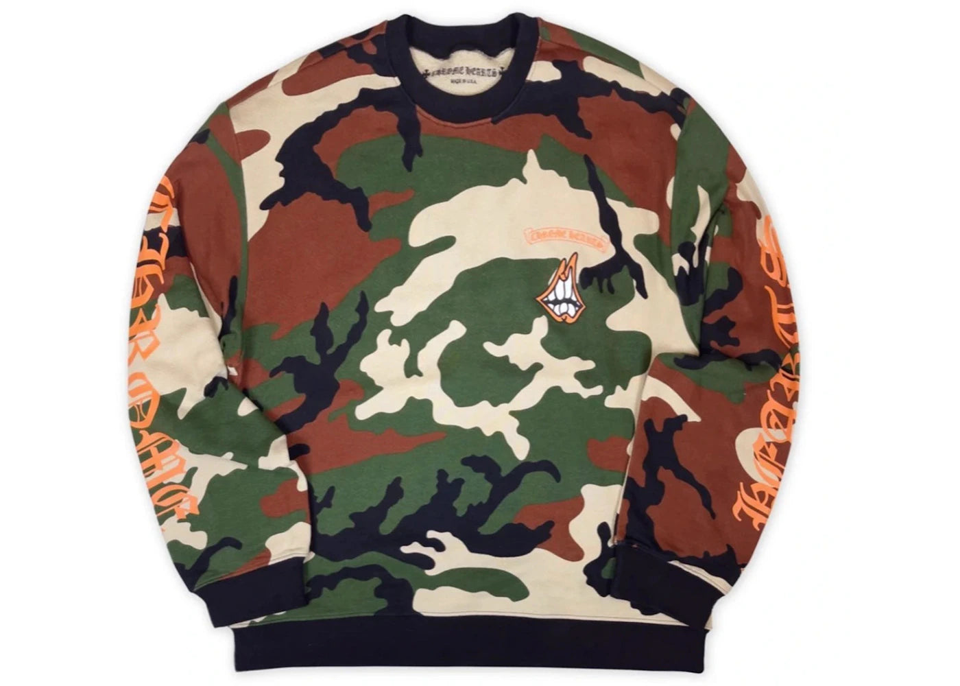 chrome hearts matty boy caution crewneck camo