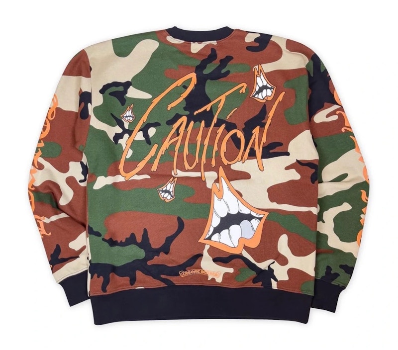 Chrome Hearts Matty Boy Caution Crewneck Camo – Kicks Machine