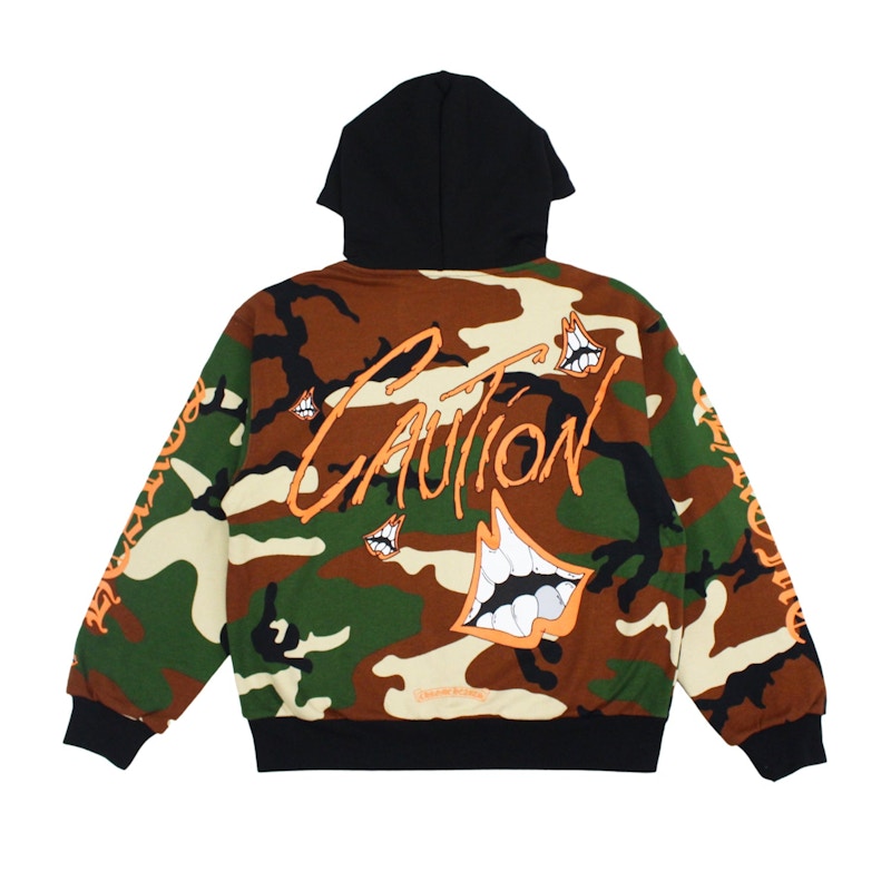Chrome Hearts Matty Boy Caution Thermal Zip Up Hoodie Camo – Kicks 