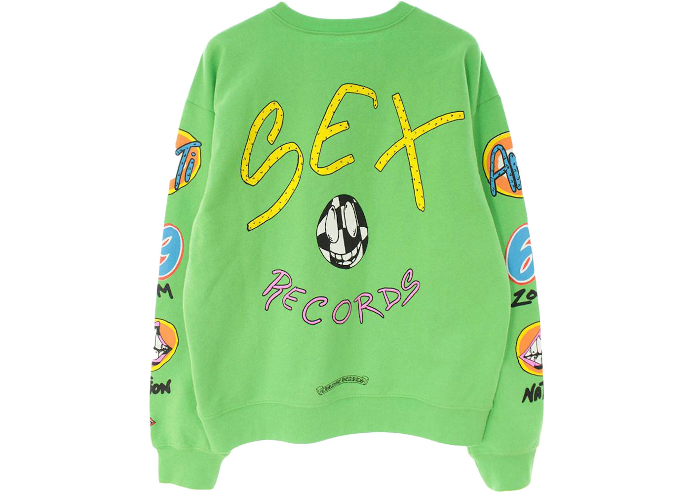 chrome hearts matty boy sex records crewneck sweatshirt citrus