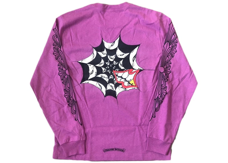 限定コラボ【Chrome Hearts x Matty Boy】spiderweb 長袖 Tshirt Chrome Hearts Matty Boy Spider Web L/S T-shirt - POIZON