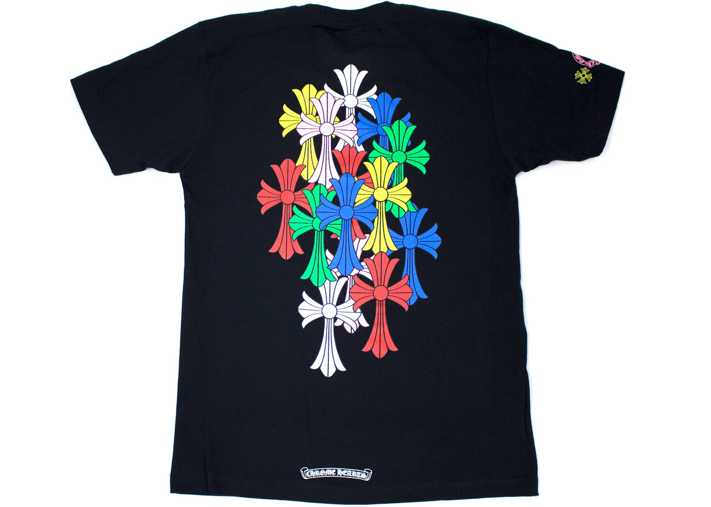 chrome hearts multi color cross cemetery t-shirt black