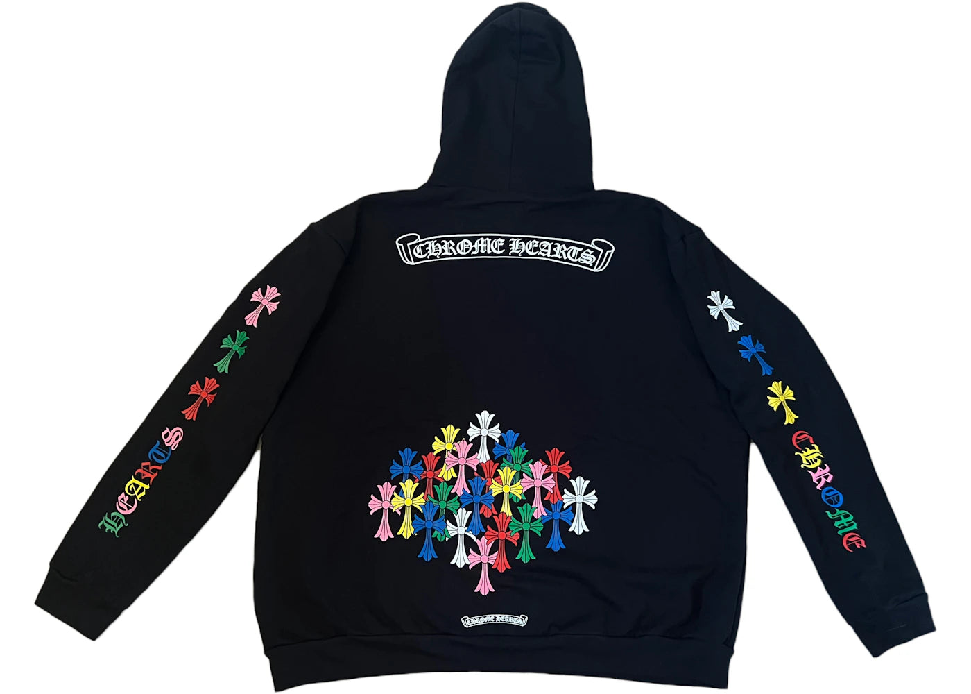 chrome hearts multi color cross hoodie black