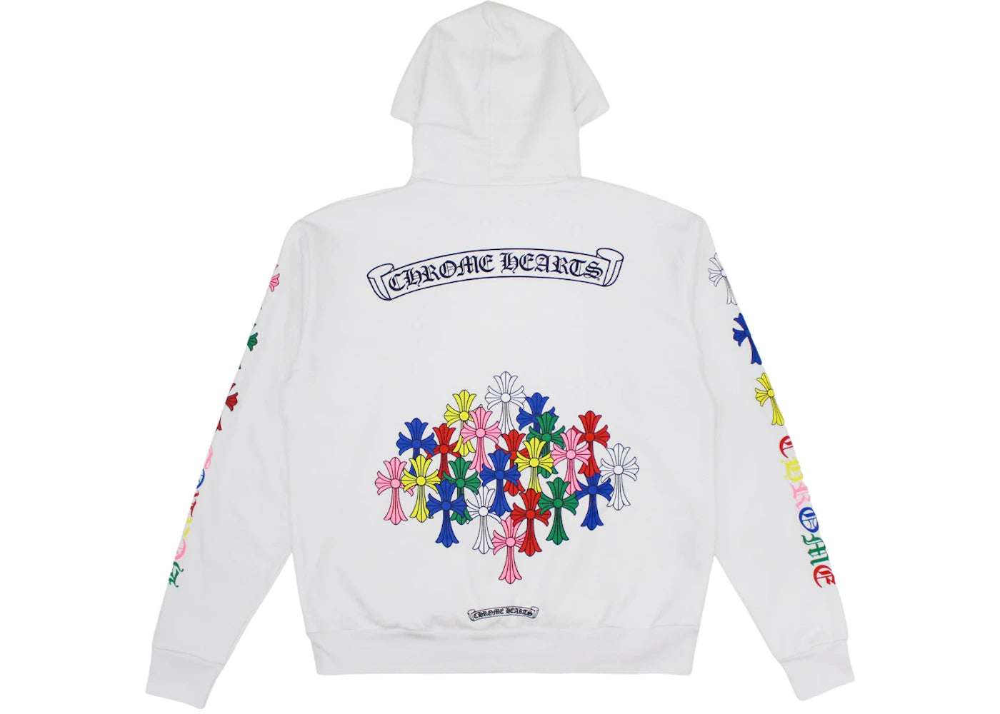 chrome hearts multi color cross hoodie white