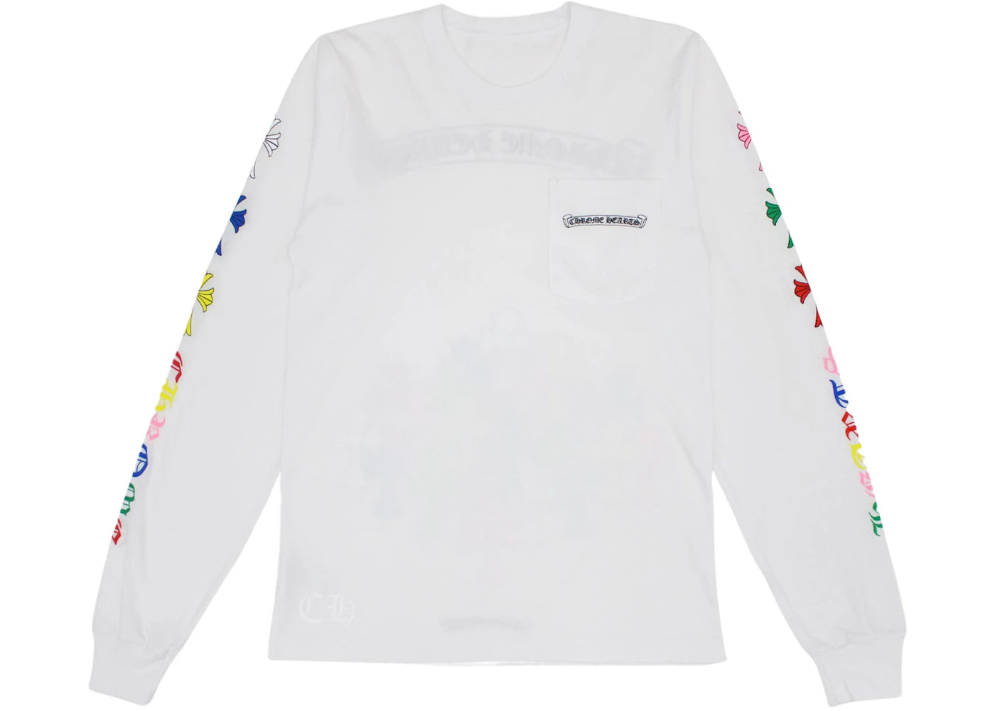 chrome hearts multi color cross l/s t-shirt white