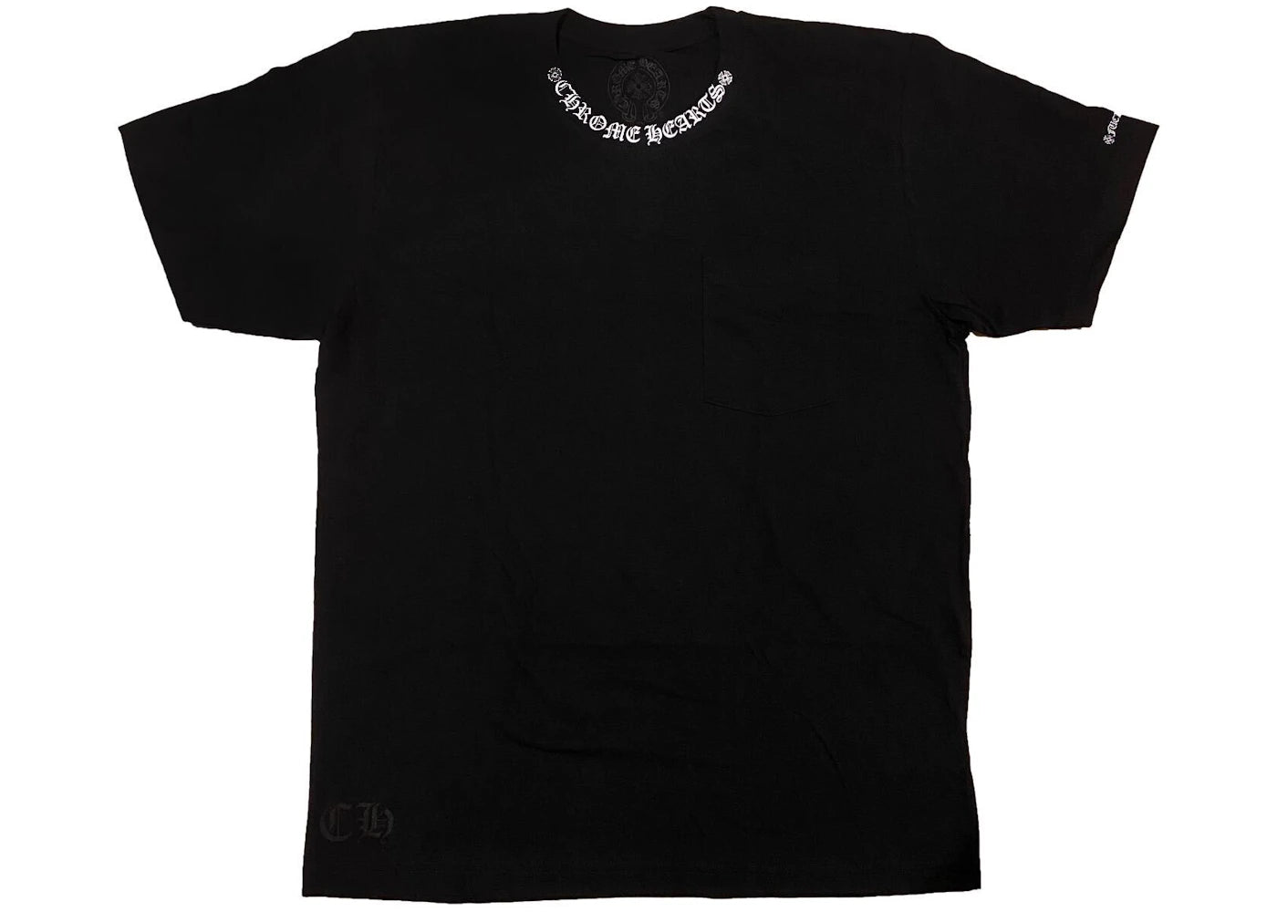 chrome hearts neck logo ("fuck you" sleeve) t-shirt black