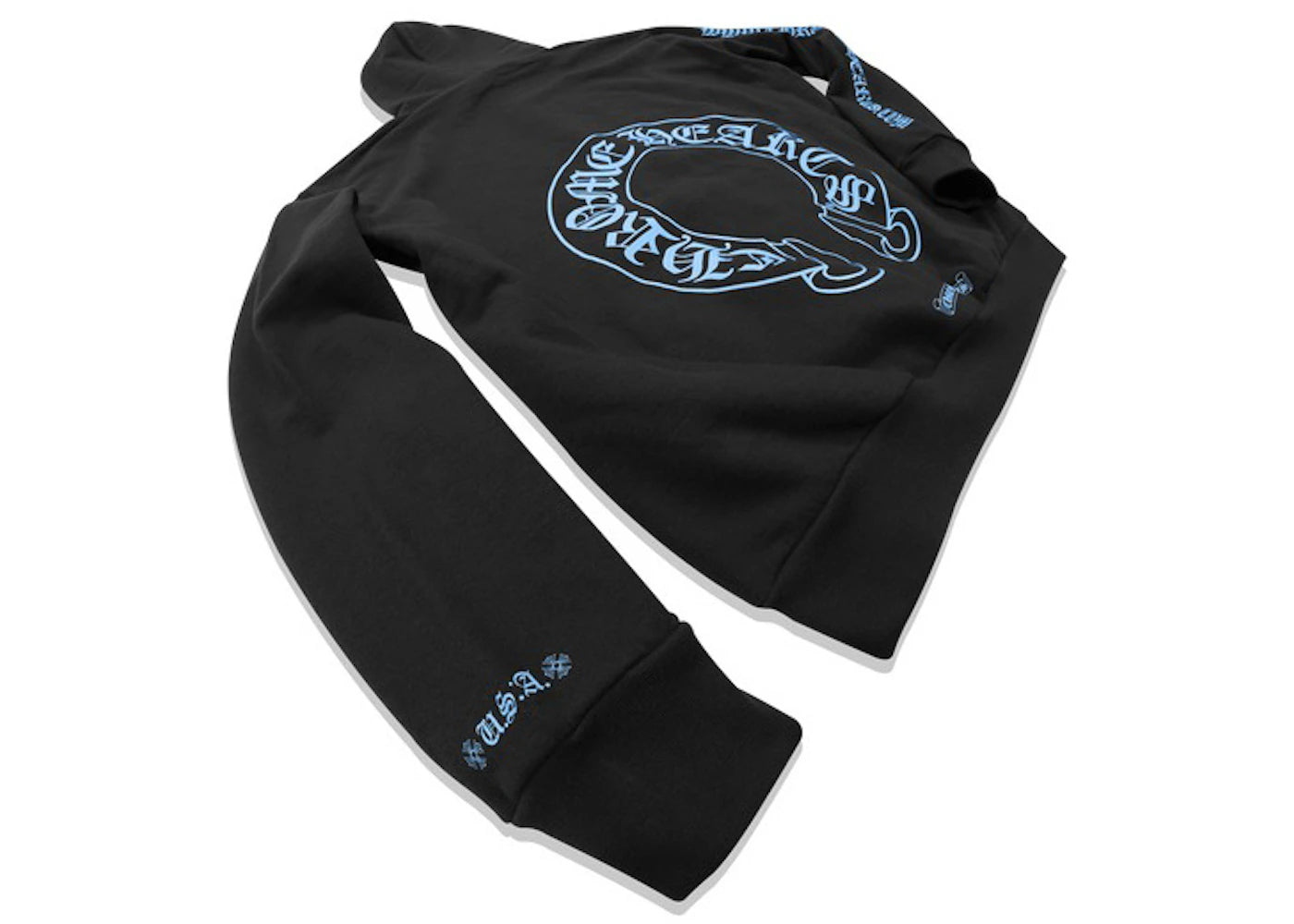 chrome hearts online exclusive hoodie black/blue