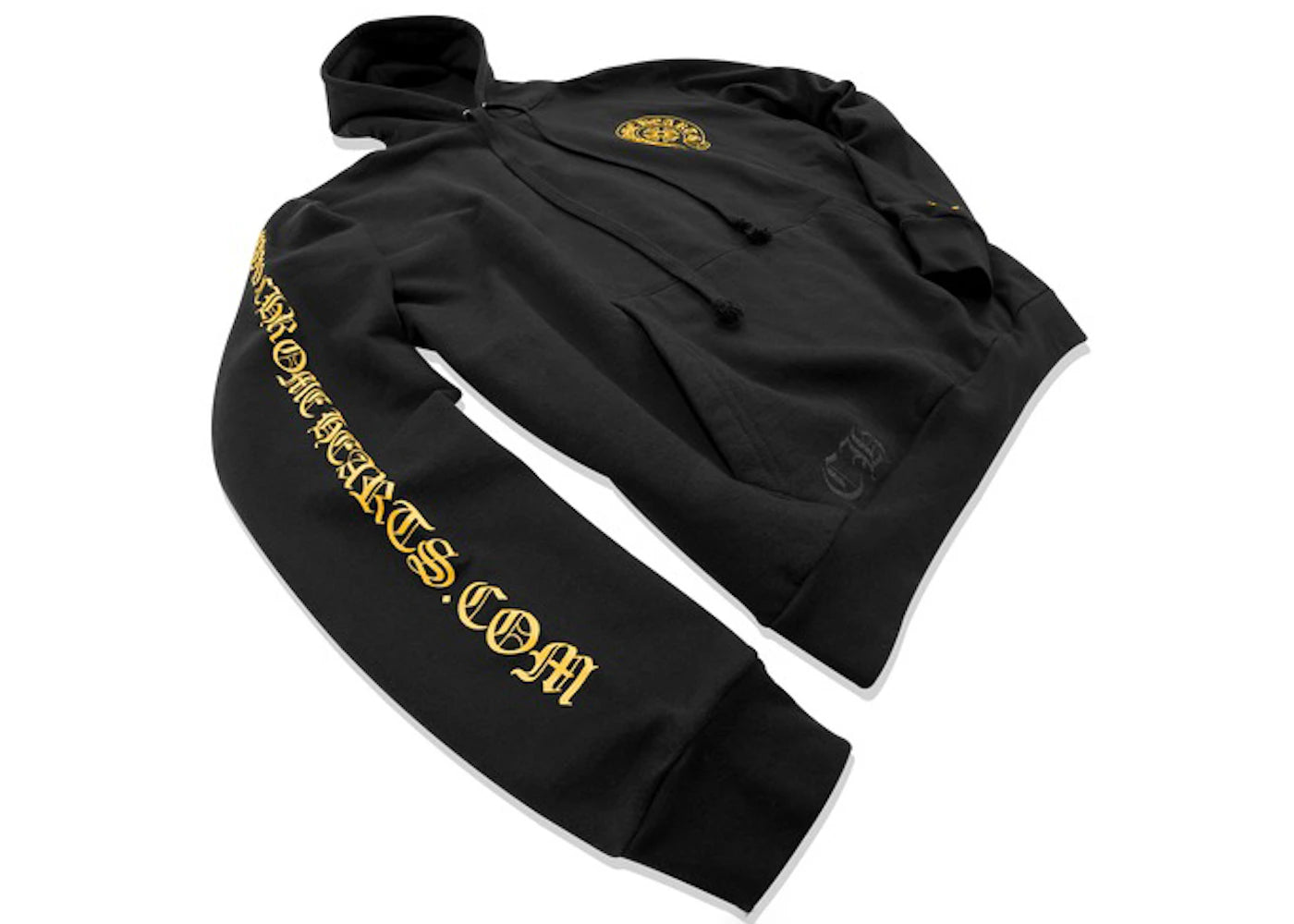 chrome hearts online exclusive hoodie black/yellow